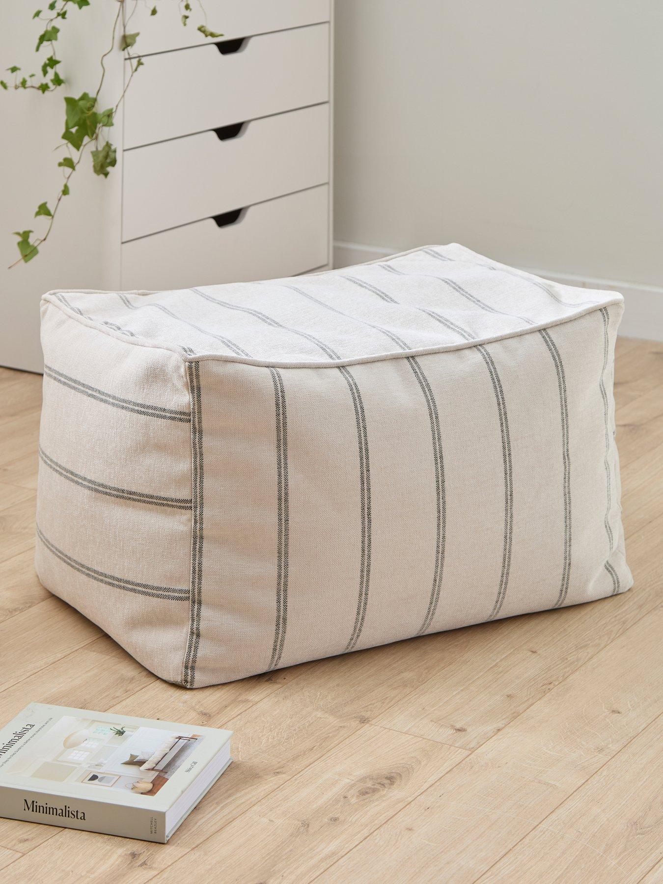 undefined Striped Rectangle Pouffe