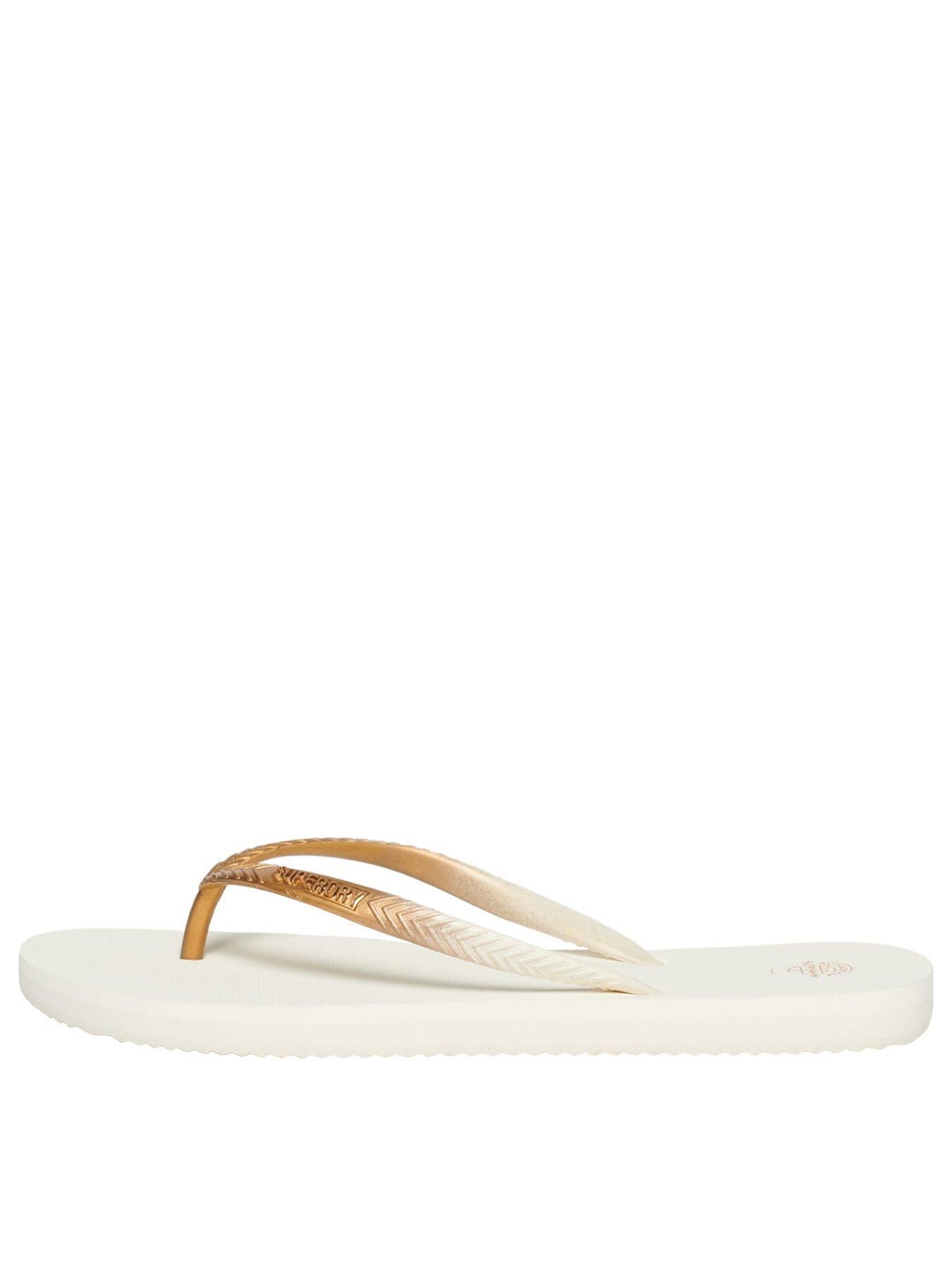 undefined Metallic Flip Flops - White