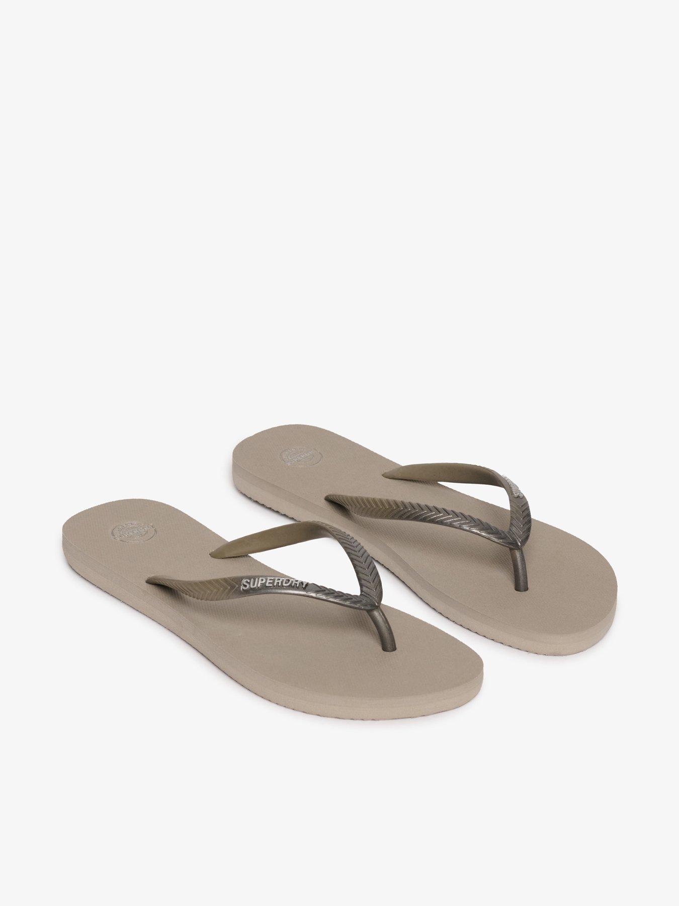 Image 7 of 7 of Superdry Metallic Flip Flops - Beige