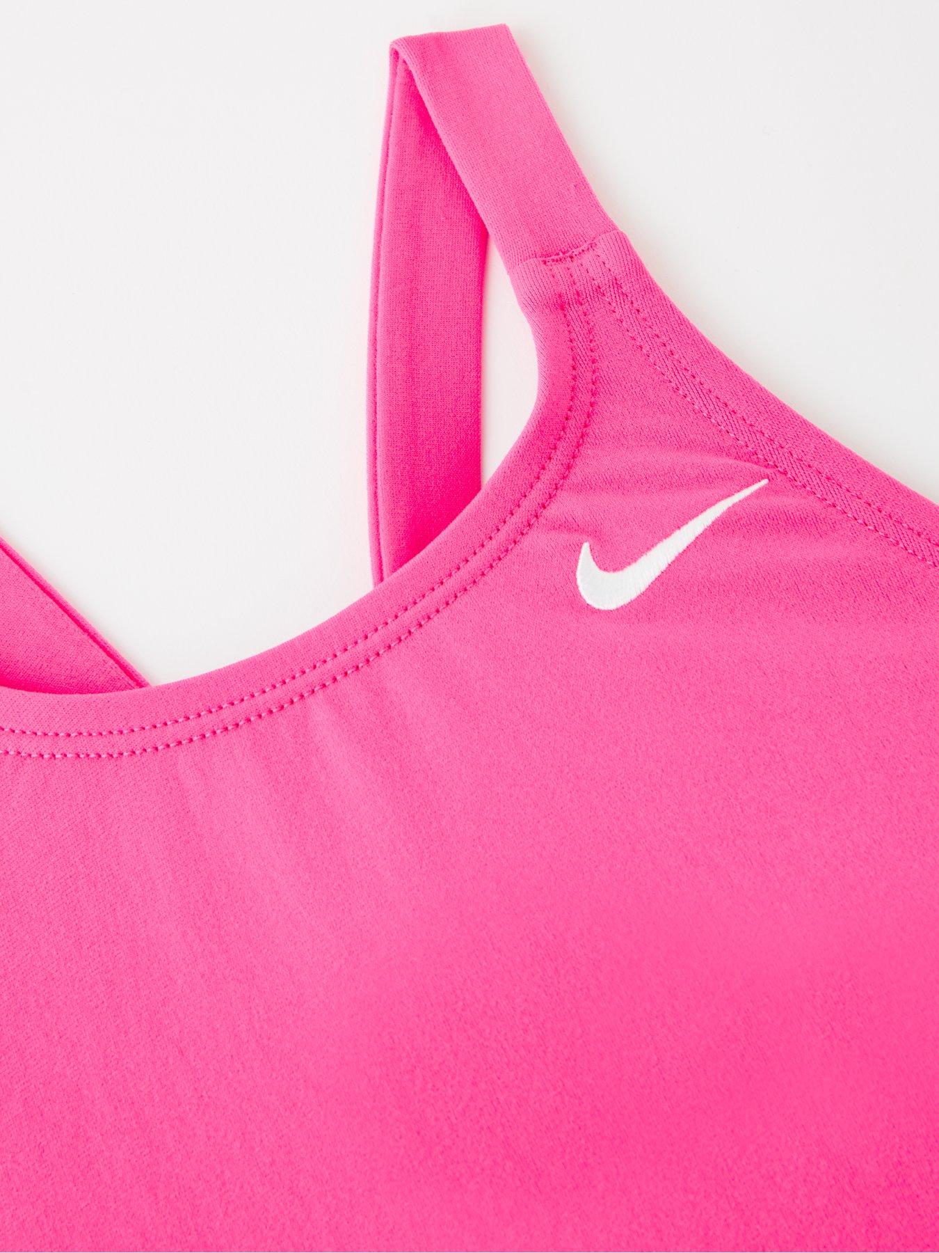 Image 3 of 4 of Nike Girls Performance Fastback One Piece Swimsuit - Pink