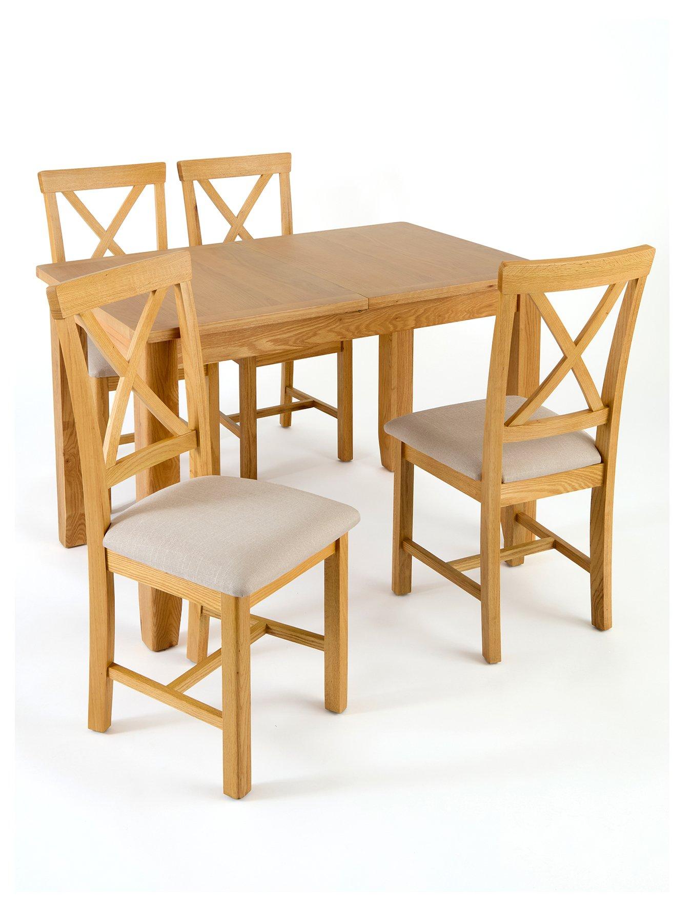 Image 2 of 7 of The Very Collection Ashwin 1.2m - 1.6m Extending Dining Table &amp; 4 Ashwin Chairs