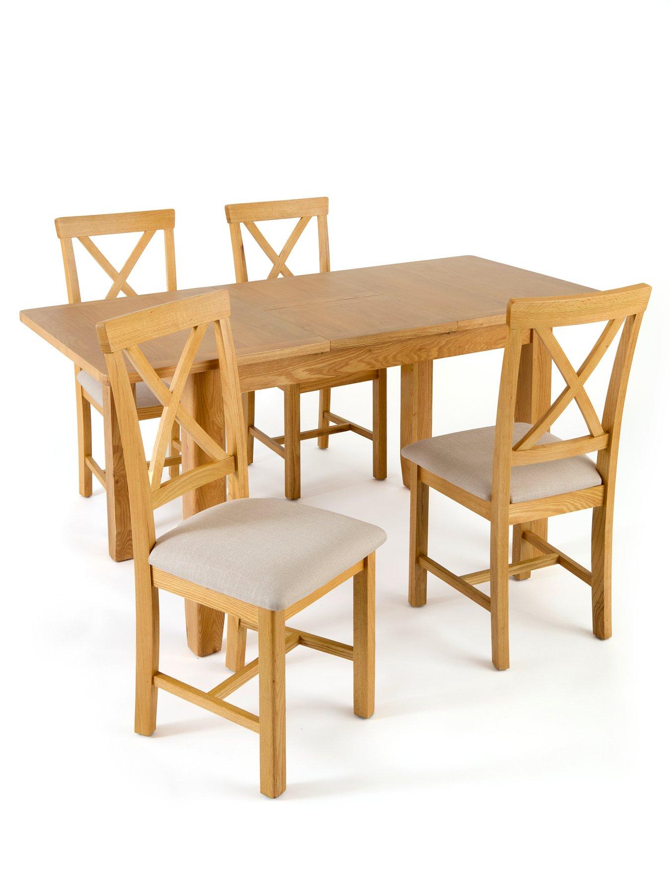 Image 3 of 7 of The Very Collection Ashwin 1.2m - 1.6m Extending Dining Table &amp; 4 Ashwin Chairs