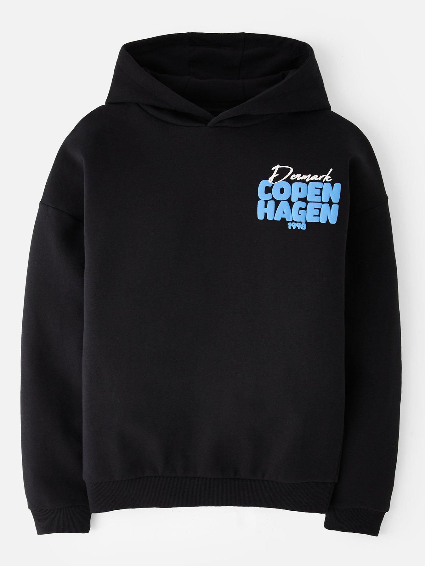 The Very Collection Boys Graphic Drop Shoulder Hoodie - Black