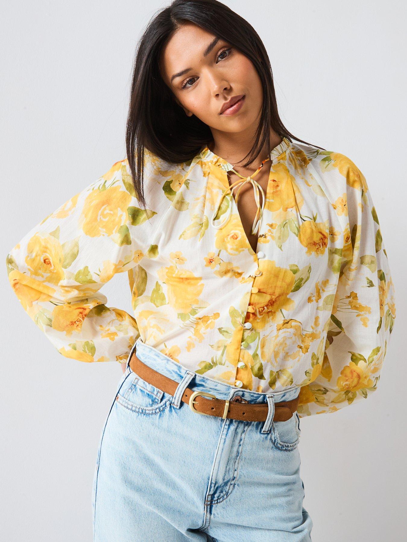 Image 6 of 6 of Mango Floral Blouse - Yellow