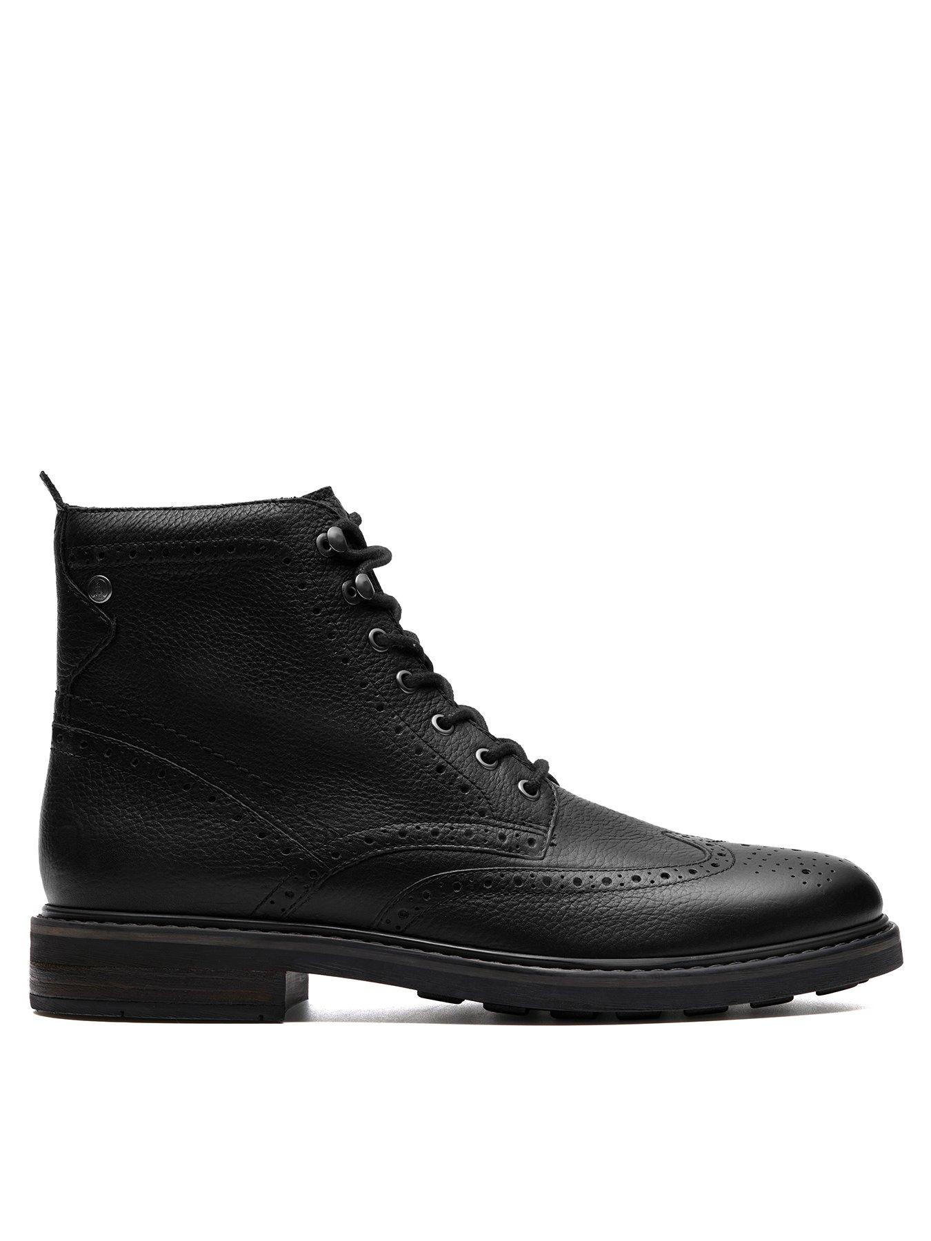 Clarks Newford Lace Up Ankle Boots-Black
