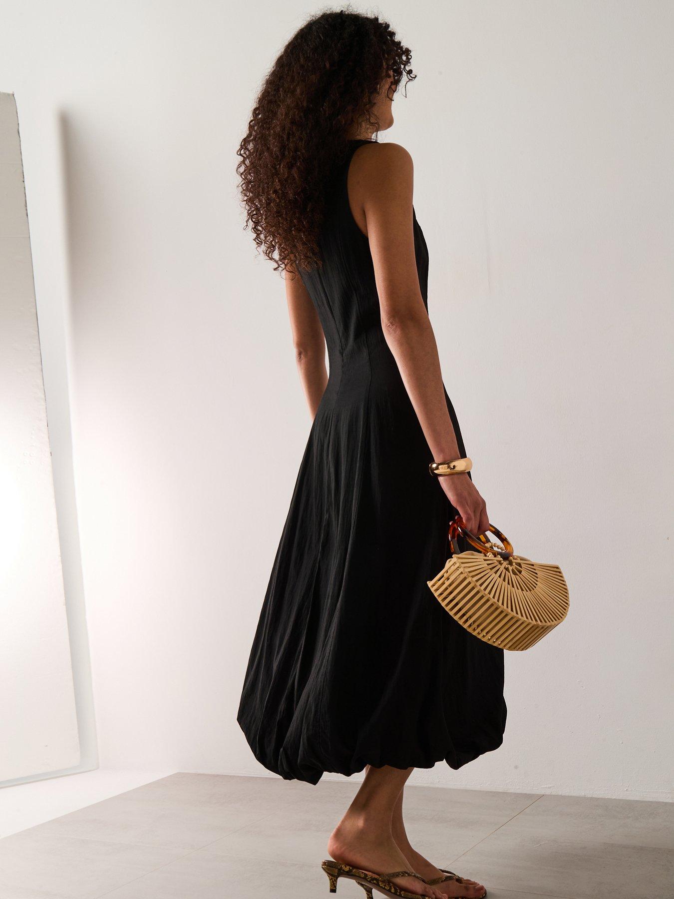 Mango Long Balloon Effect Dress - Black | Very