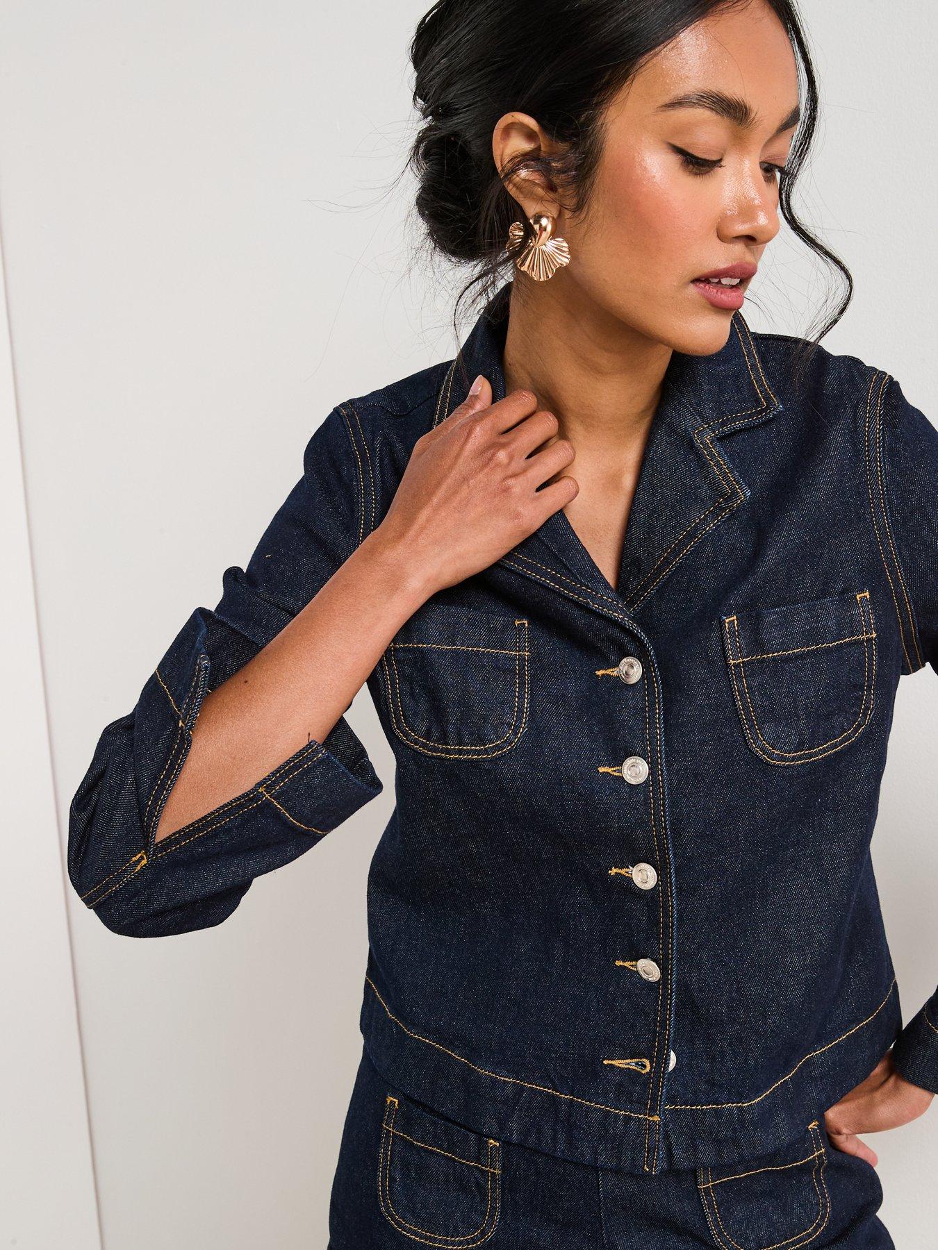 Image 4 of 6 of Mango Fitted Denim Jacket With Pockets