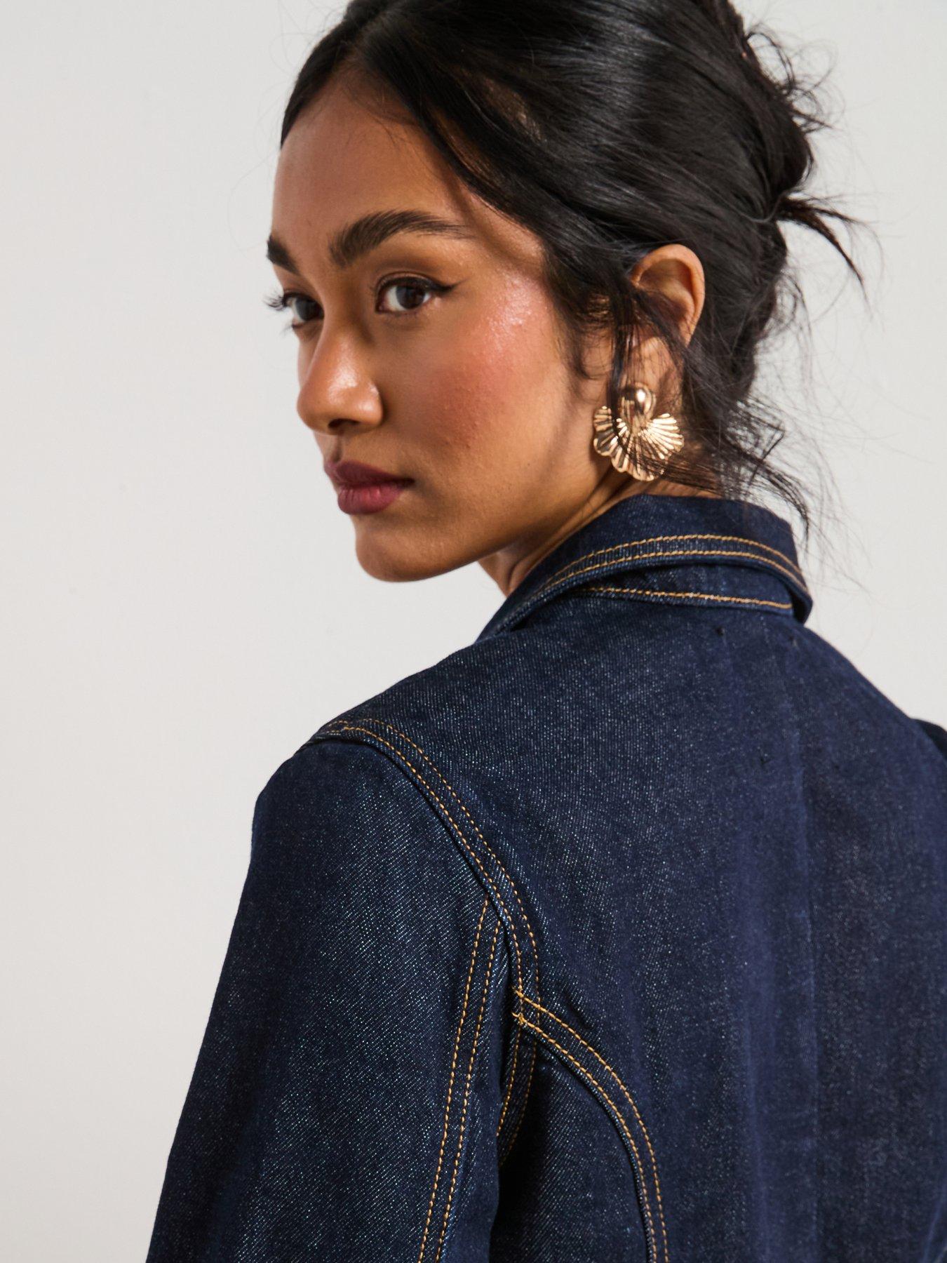 Image 6 of 6 of Mango Fitted Denim Jacket With Pockets
