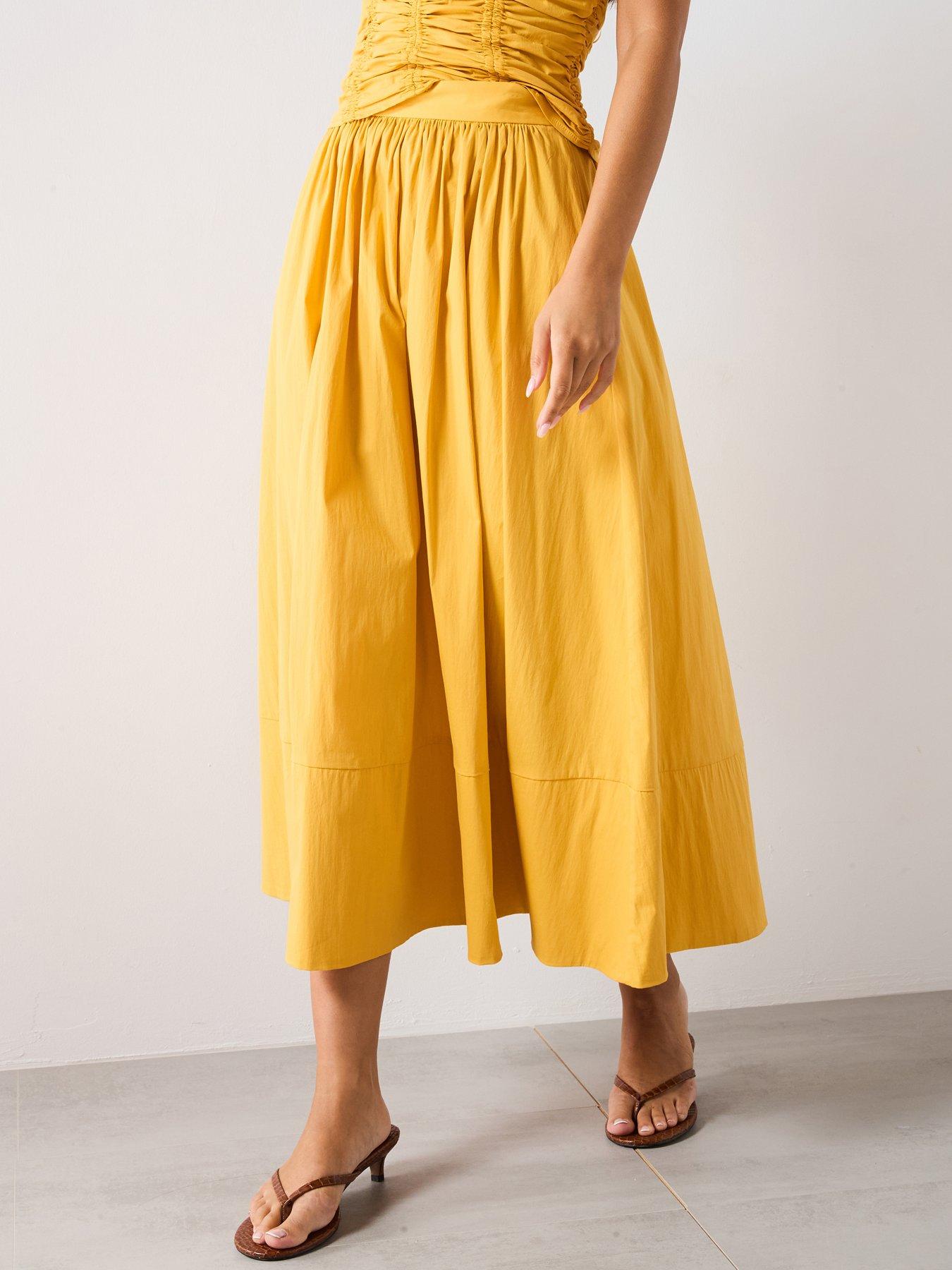 undefined Long Gathered Skirt