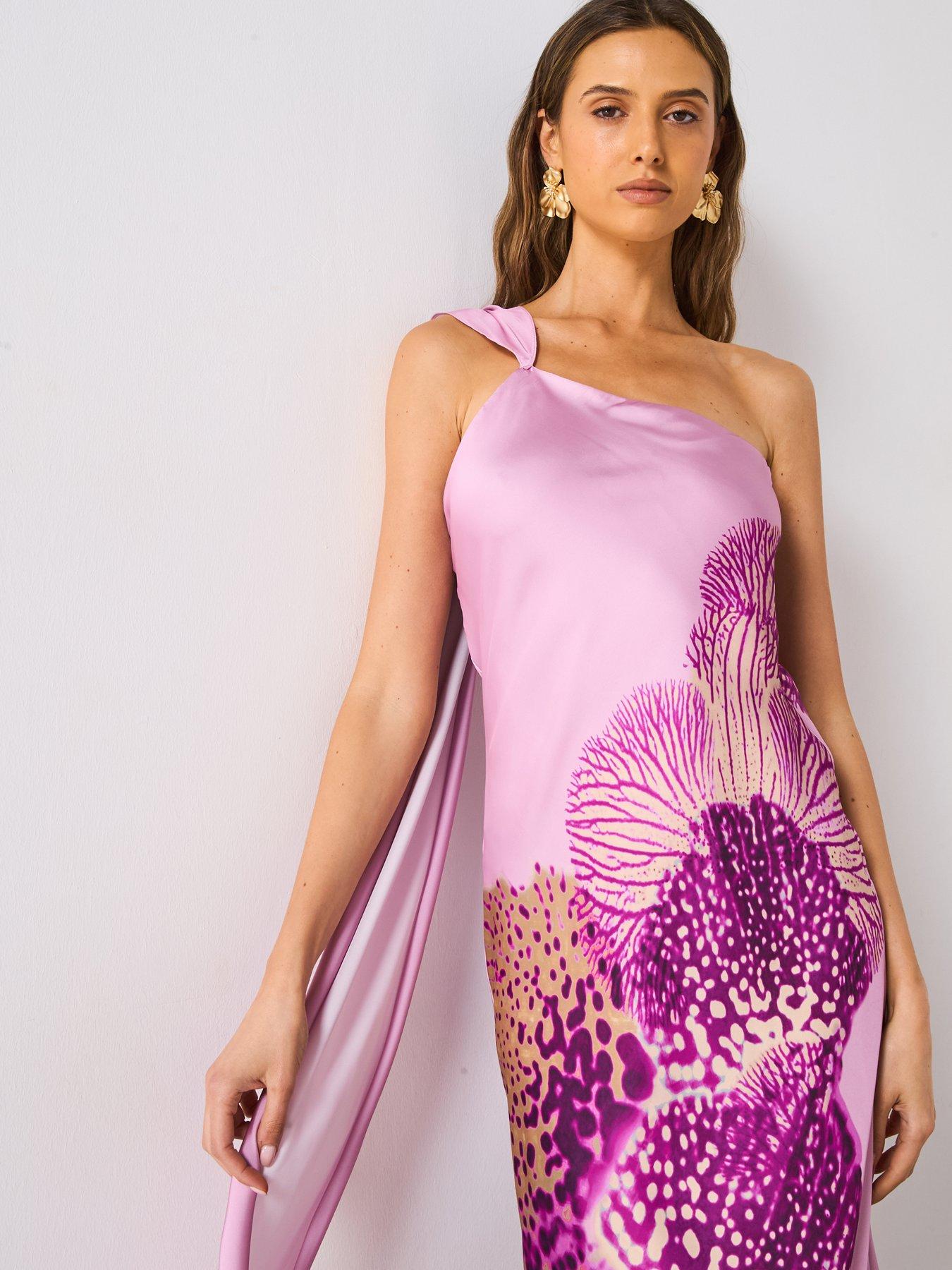 Mango Satin Scarf Dress With Maxi Flower Print - Light Purple | Very