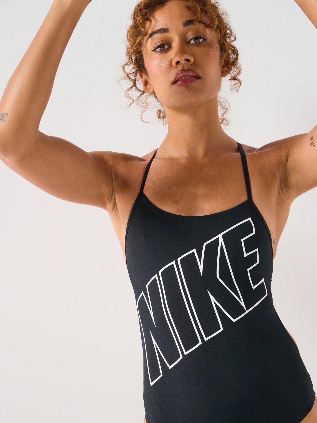 Nike Womens Adjustable Crossback Swimsuit - Black | Very