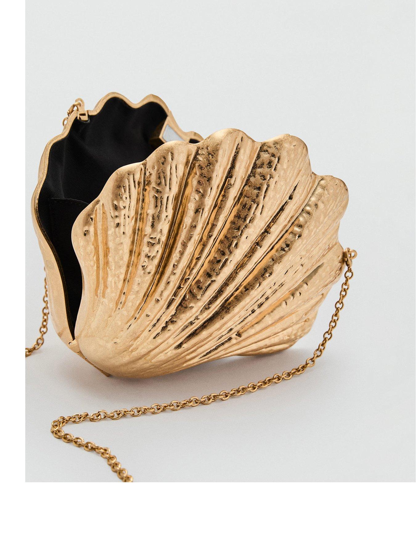 Mango Shell Design Clutch Bag - Gold | Very