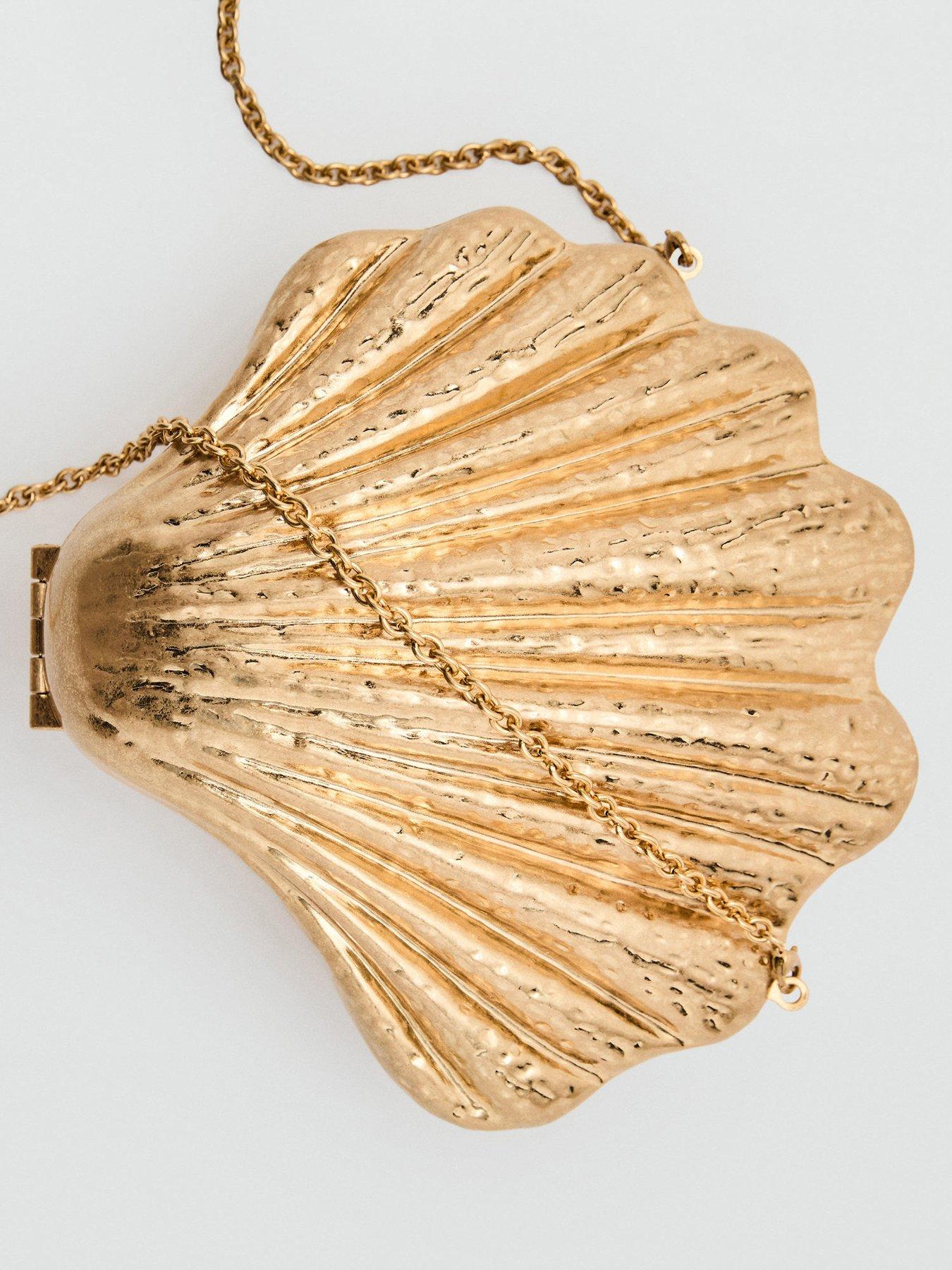 Mango Shell Design Clutch Bag - Gold | Very