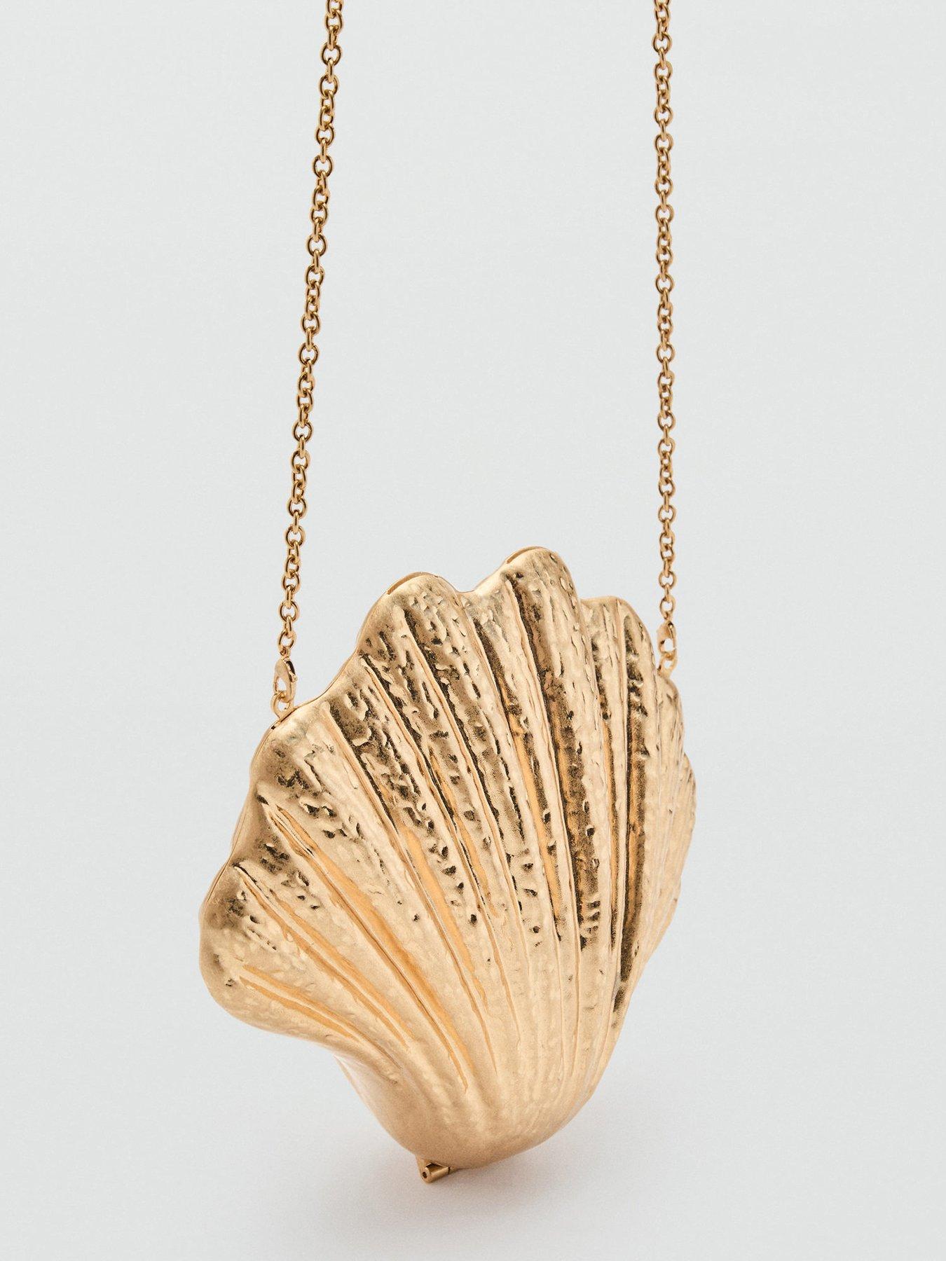Mango Shell Design Clutch Bag - Gold | Very