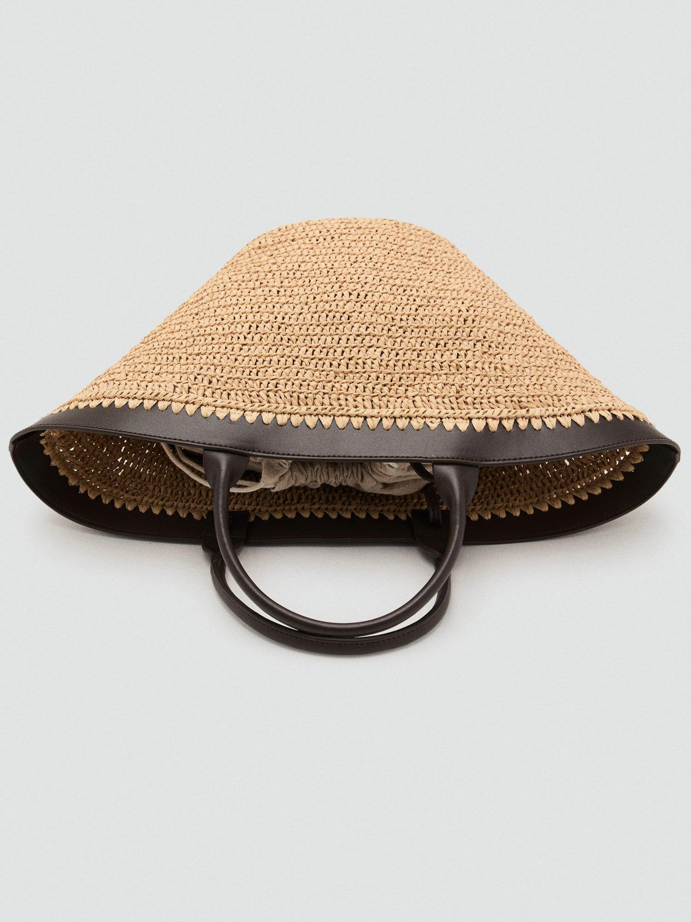 Image 2 of 5 of Mango Large Double Handle Natural Fibre Bag - Dark Brown