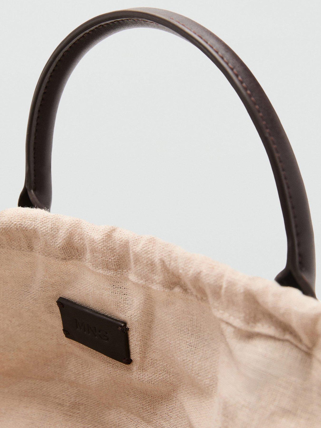 Image 4 of 5 of Mango Large Double Handle Natural Fibre Bag - Dark Brown