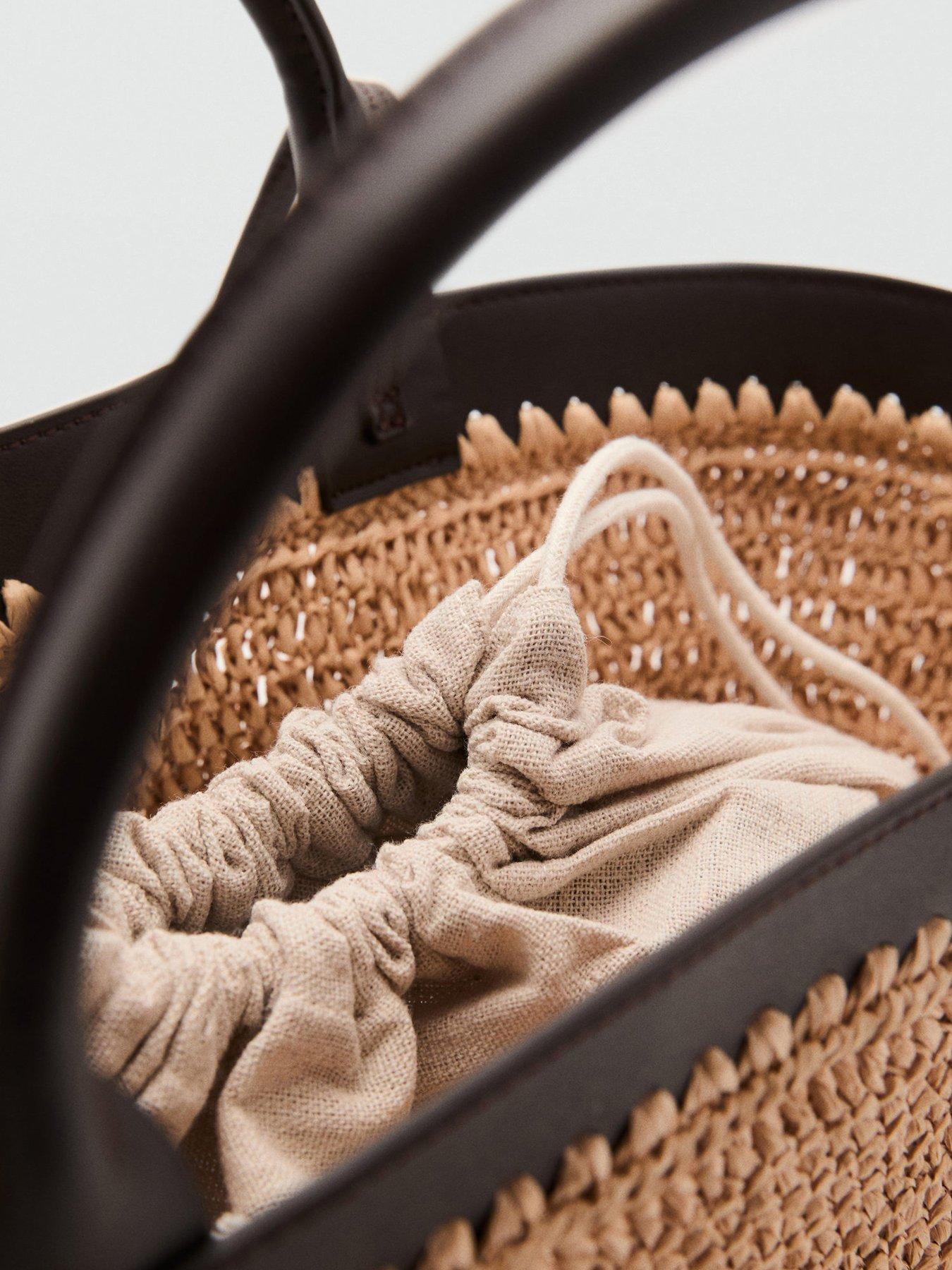 Image 5 of 5 of Mango Large Double Handle Natural Fibre Bag - Dark Brown