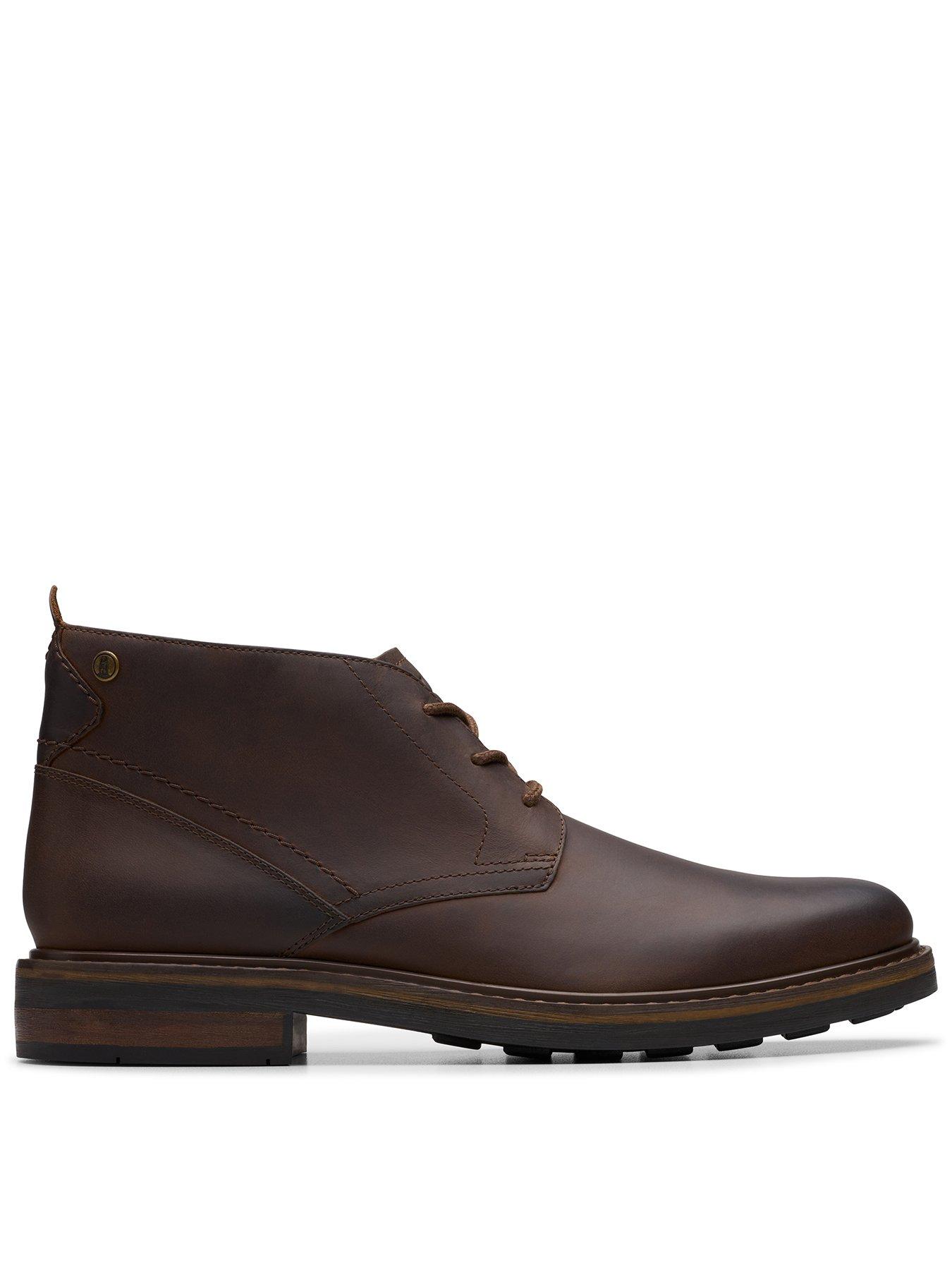 Clarks: Newford Mid Lace Up Ankle Boots - Dark Brown