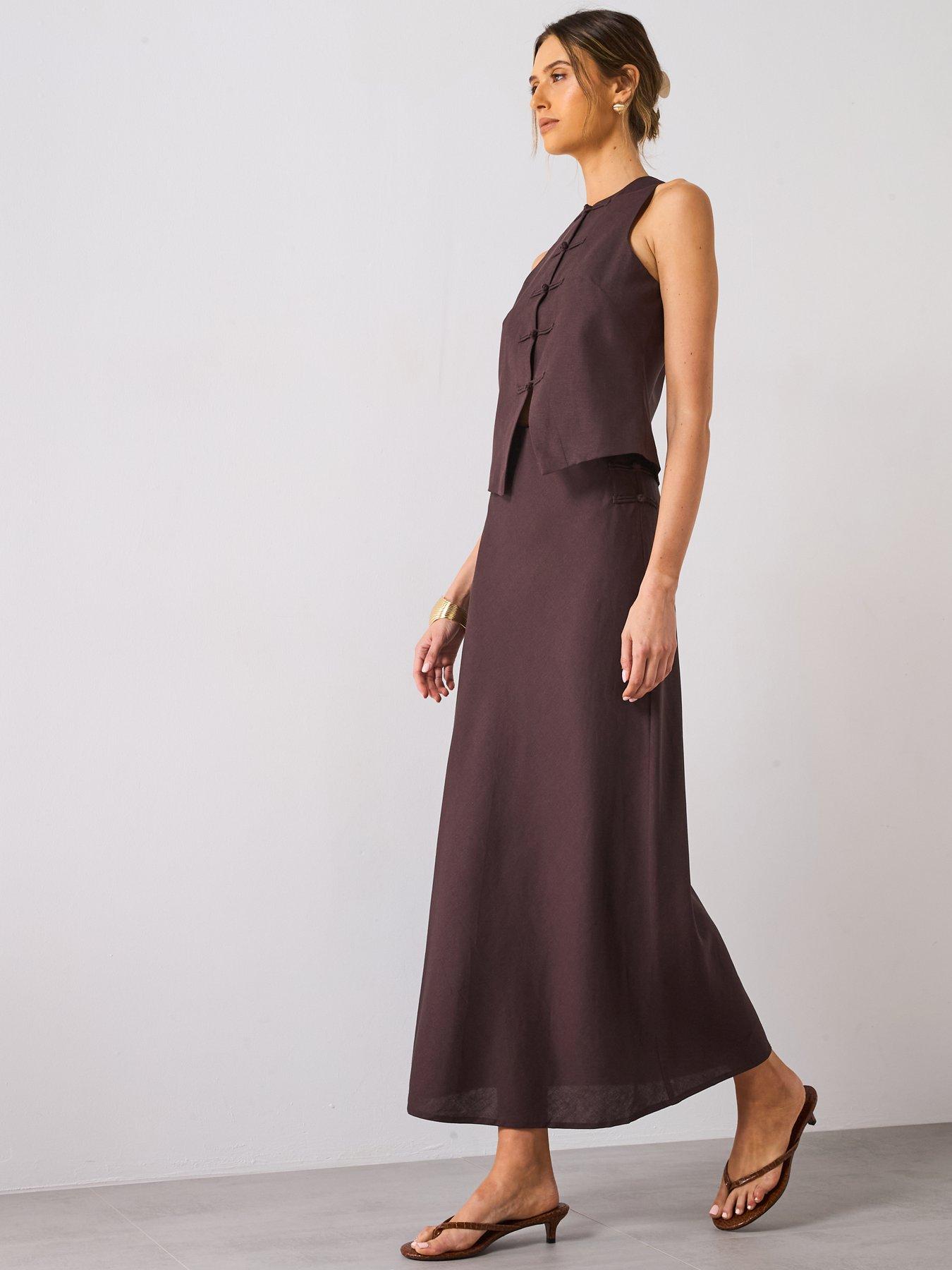 La Belle | Skirts | Vintage La Belle Y2k Pink And Brown Chevron Print Midi Skirt 6847461c9936d629df059a76