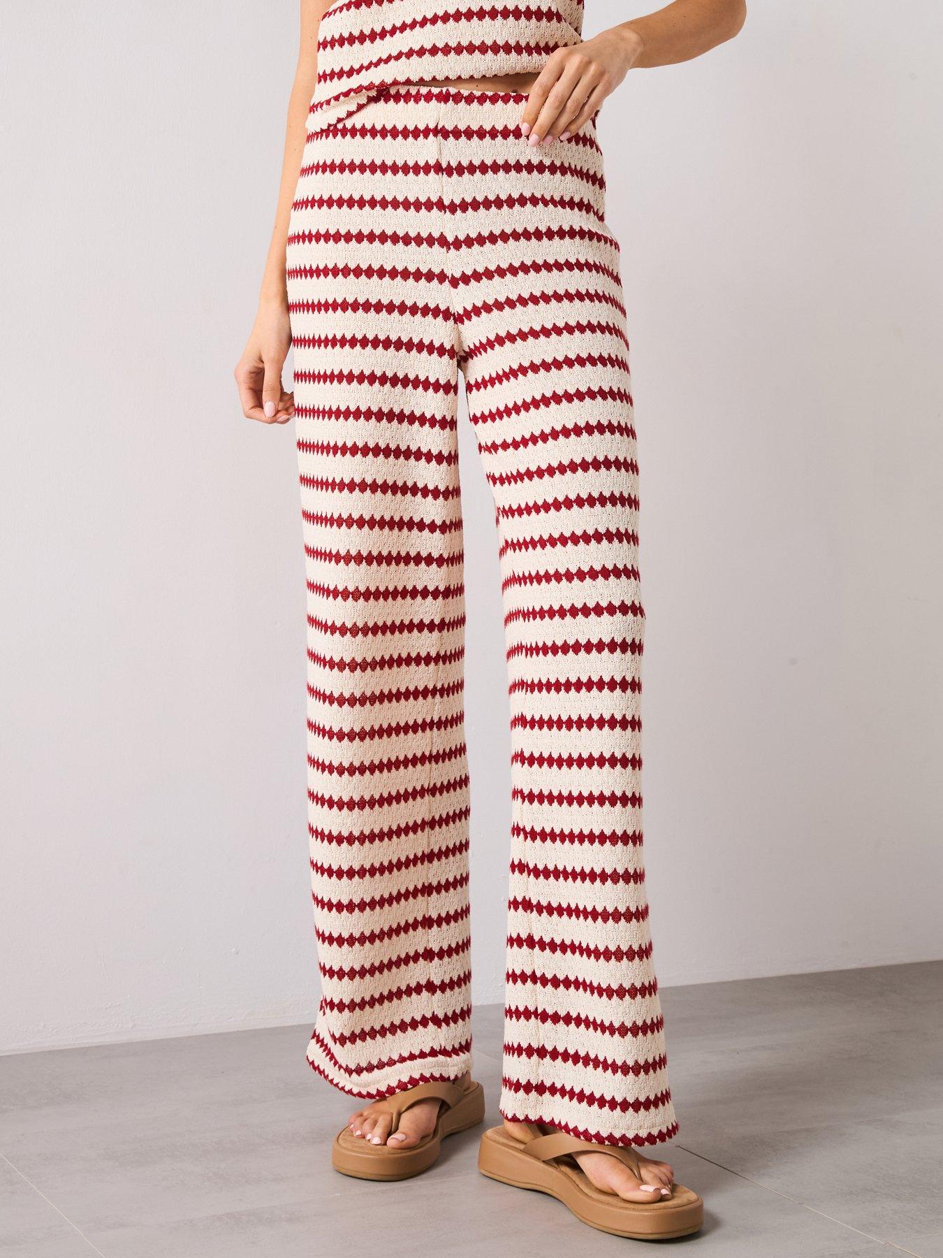 undefined Knitted Trousers With Geometric Print