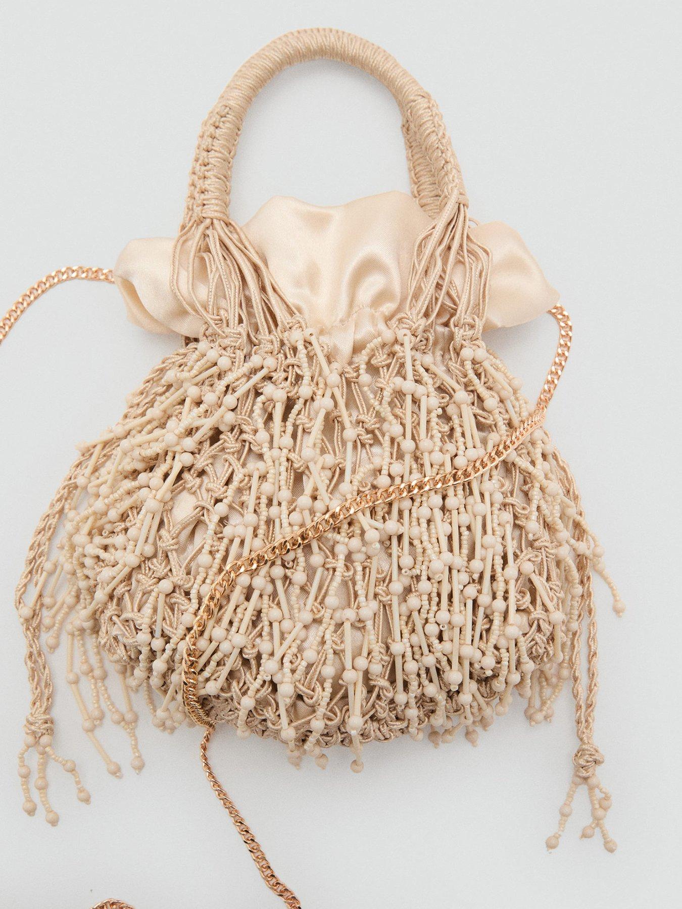 undefined Beaded Handbag - Beige