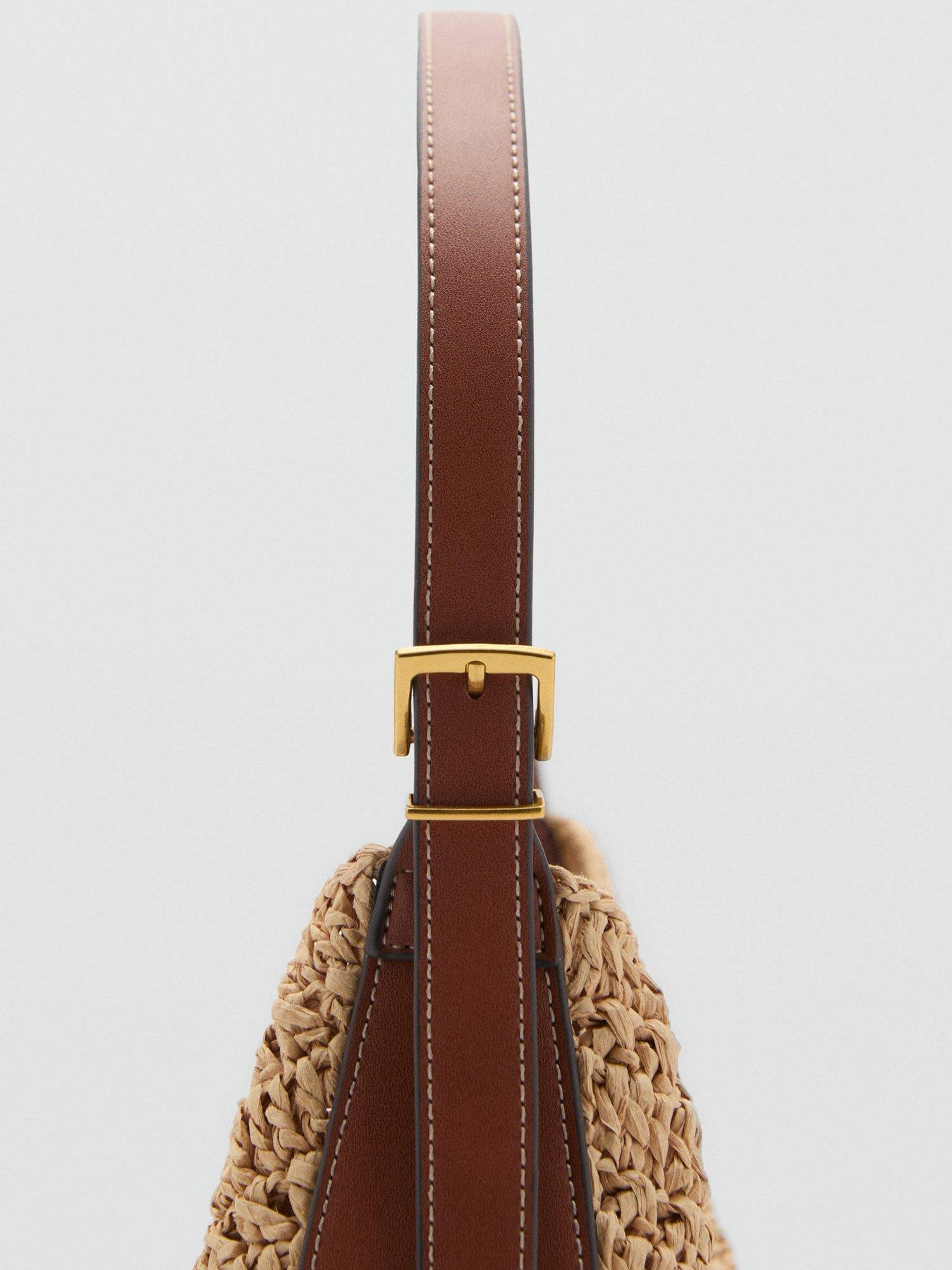 Image 3 of 4 of Mango Natural Fibre Shoulder Bag - Brown