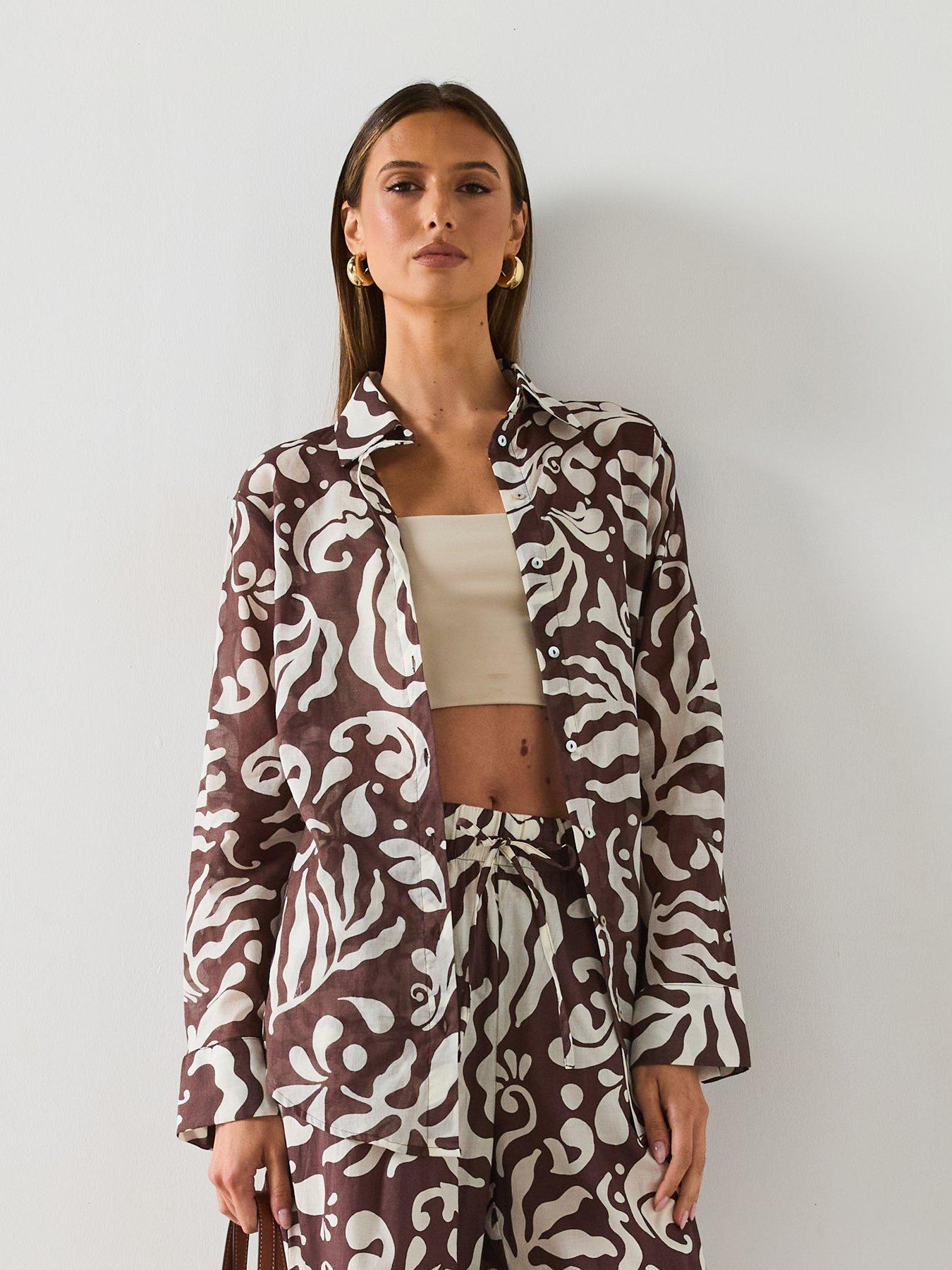 undefined Printed Cotton Shirt - Brown