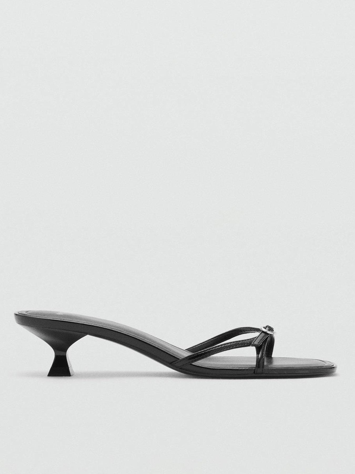 Mango Heeled Sandals With Buckle Detail - Black
