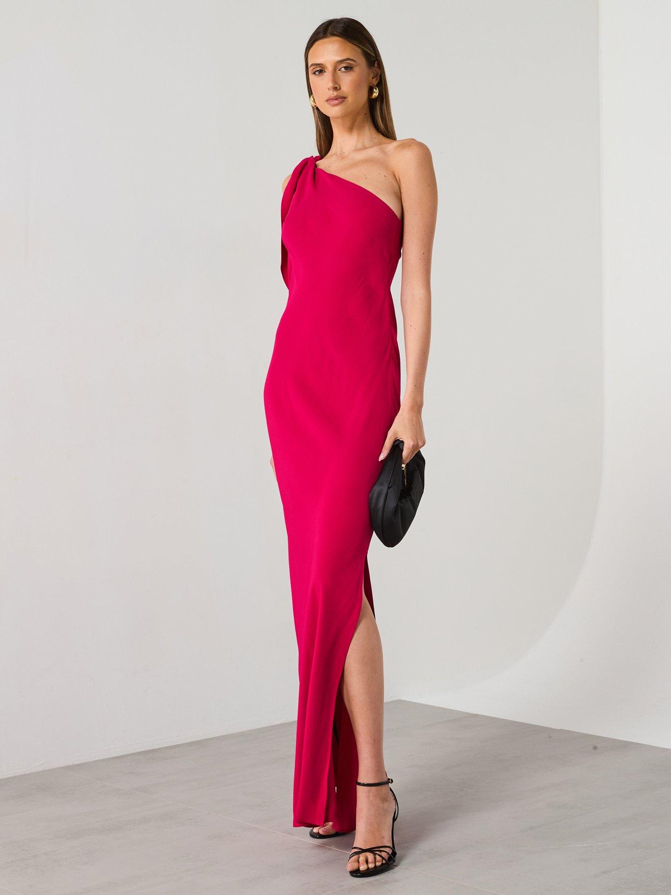 undefined Asymmetrical Dress With Knot Strap - Red