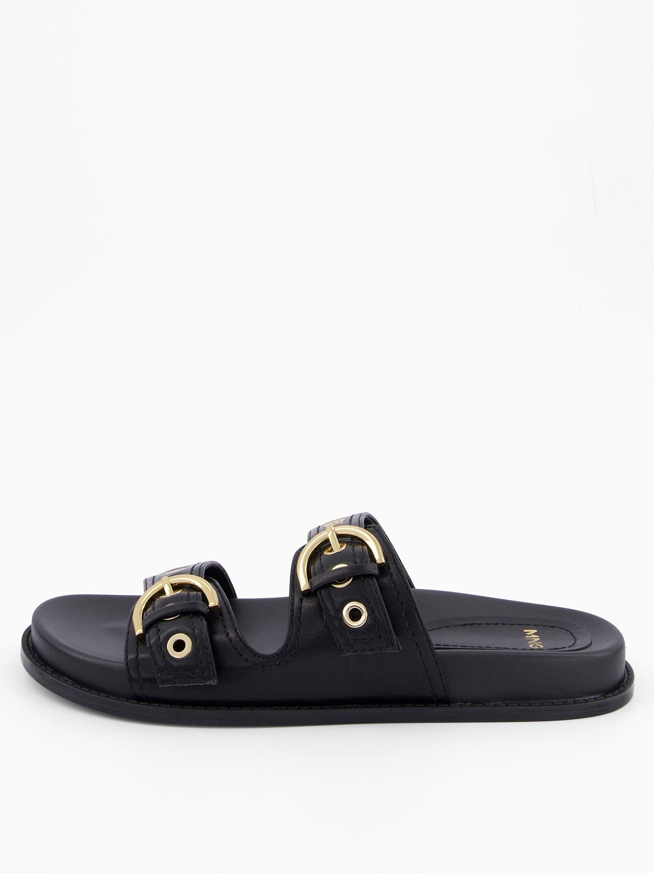 Mango Strap Sandals with Buckle - Black | Very
