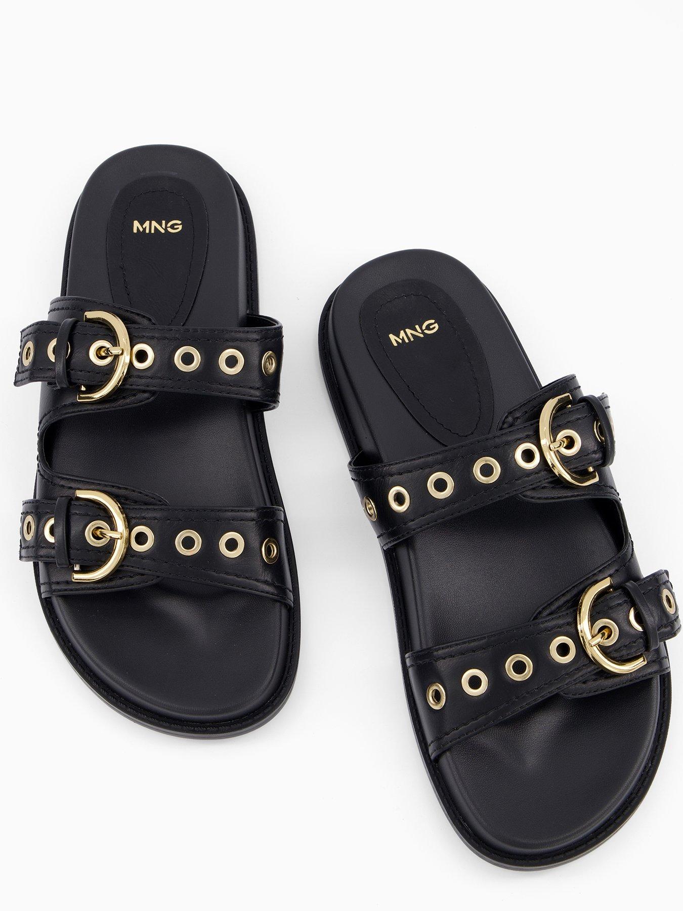 Mango Strap Sandals with Buckle - Black | Very