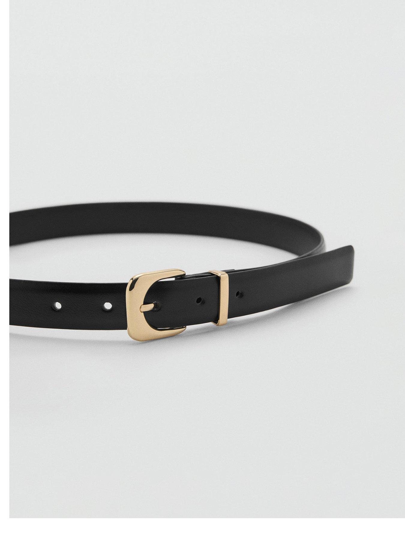 undefined Leather Effect Belt With Buckle - Black