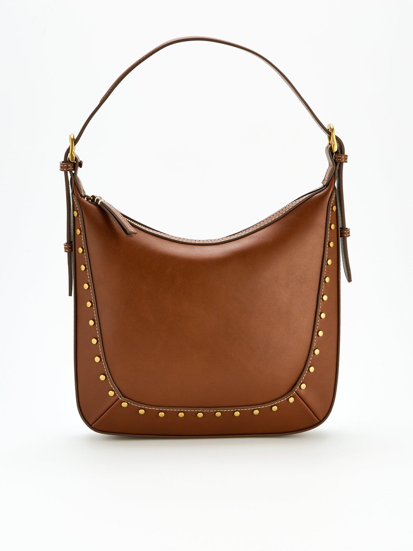 undefined Studded Shoulder Bag - Brown