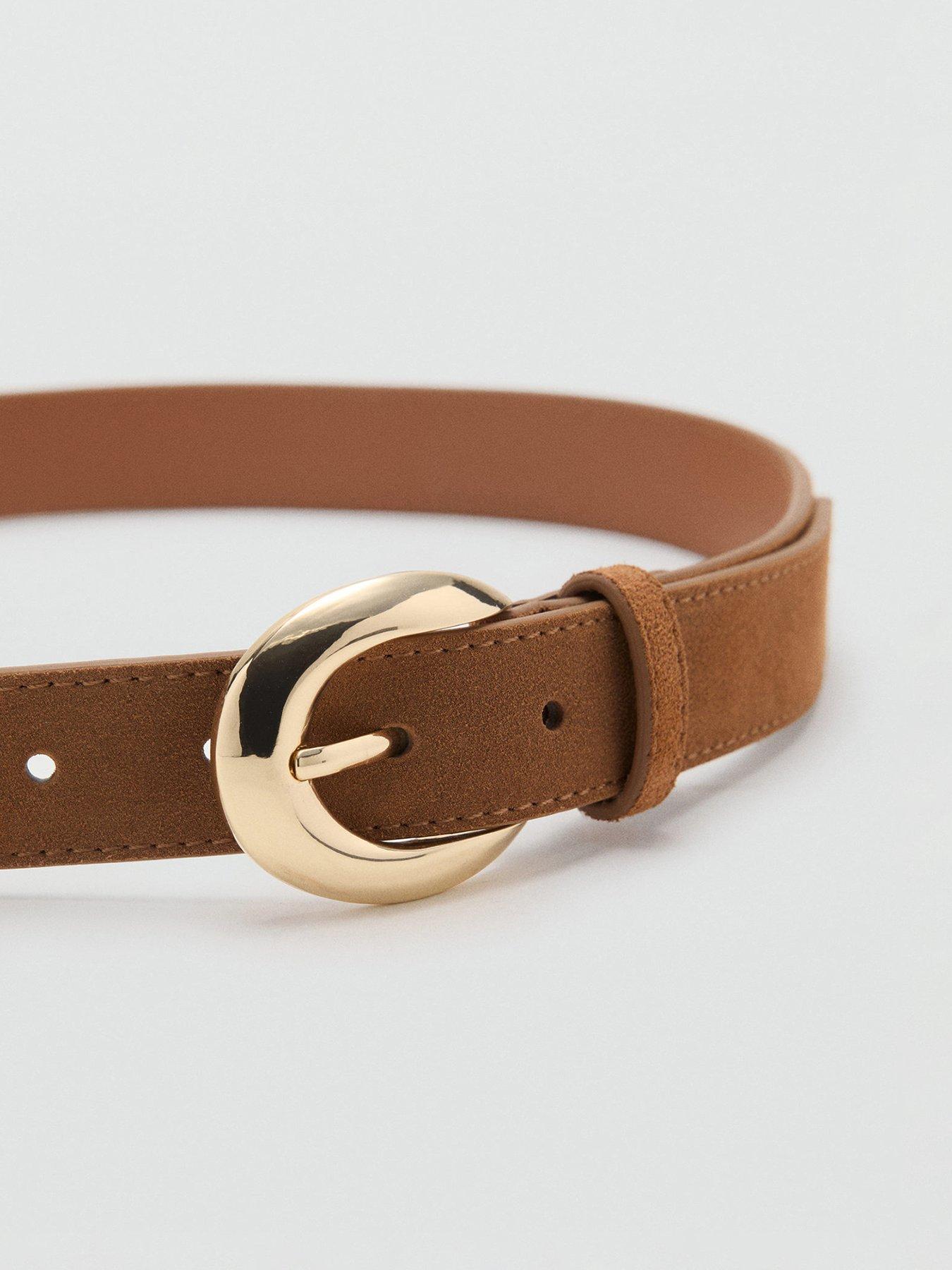 undefined Leather Belt With Oval Buckle - Brown