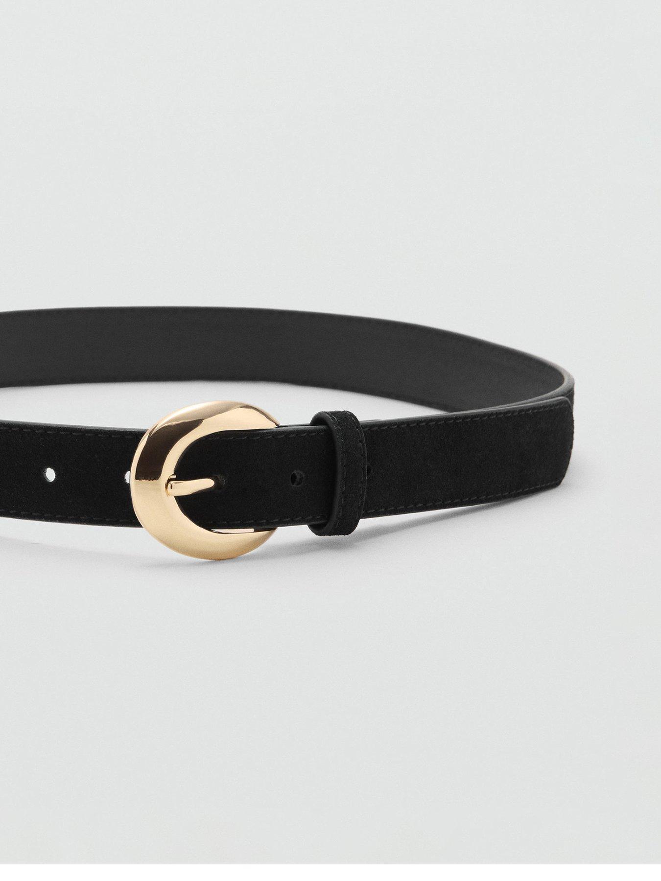 undefined Leather Belt With Oval Buckle - Black