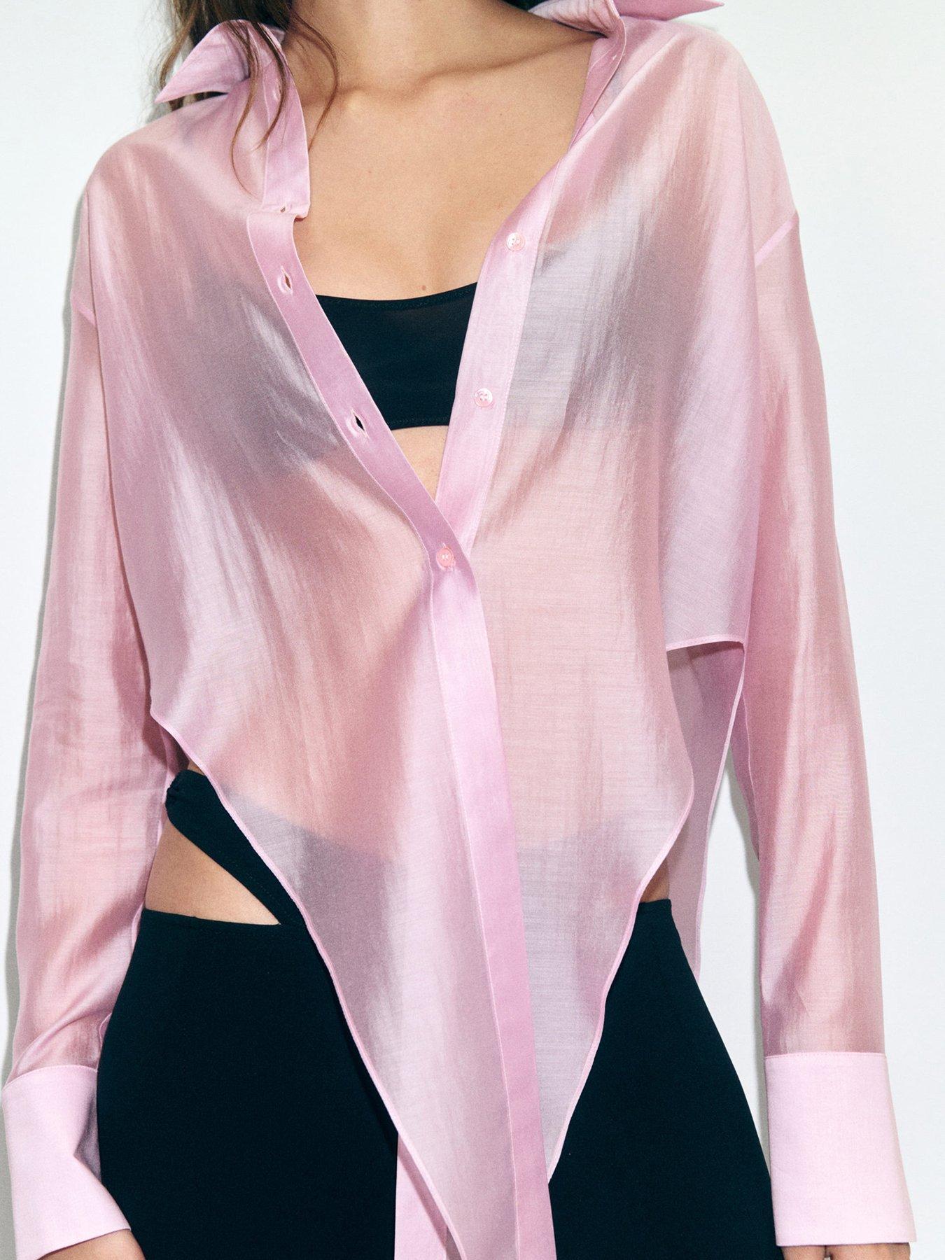 undefined Supriya Lele X Mango  Lyocell Shirt With Asymmetrical Cuts