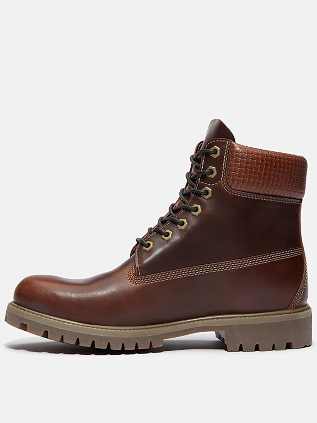 Timberland Premium 6Inch Waterproof Lace Up Boots- Brown, Brown, Size 9, Men