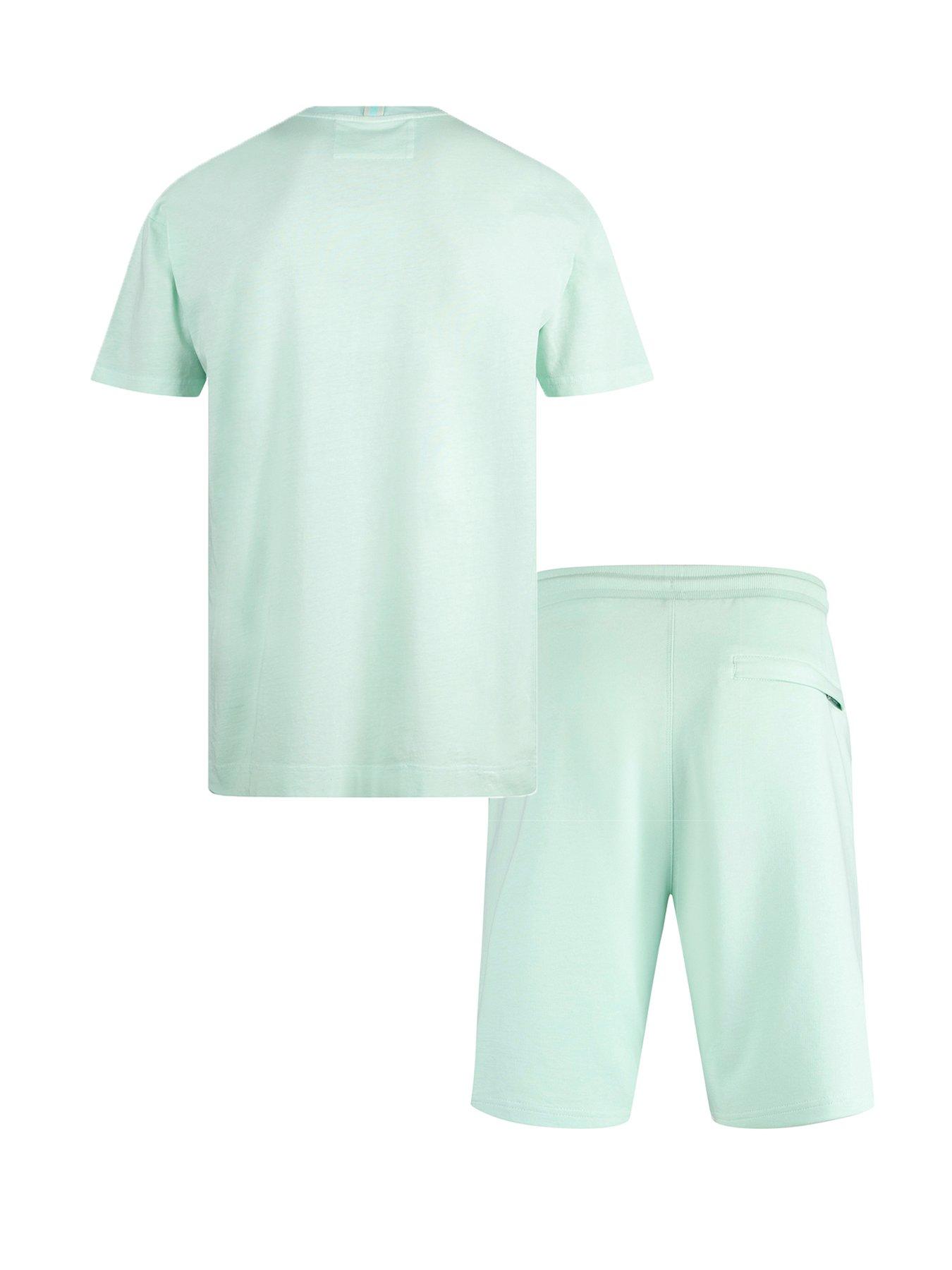Image 5 of 5 of Luke 1977 Logic T-Shirt And Shorts Set - Light Green