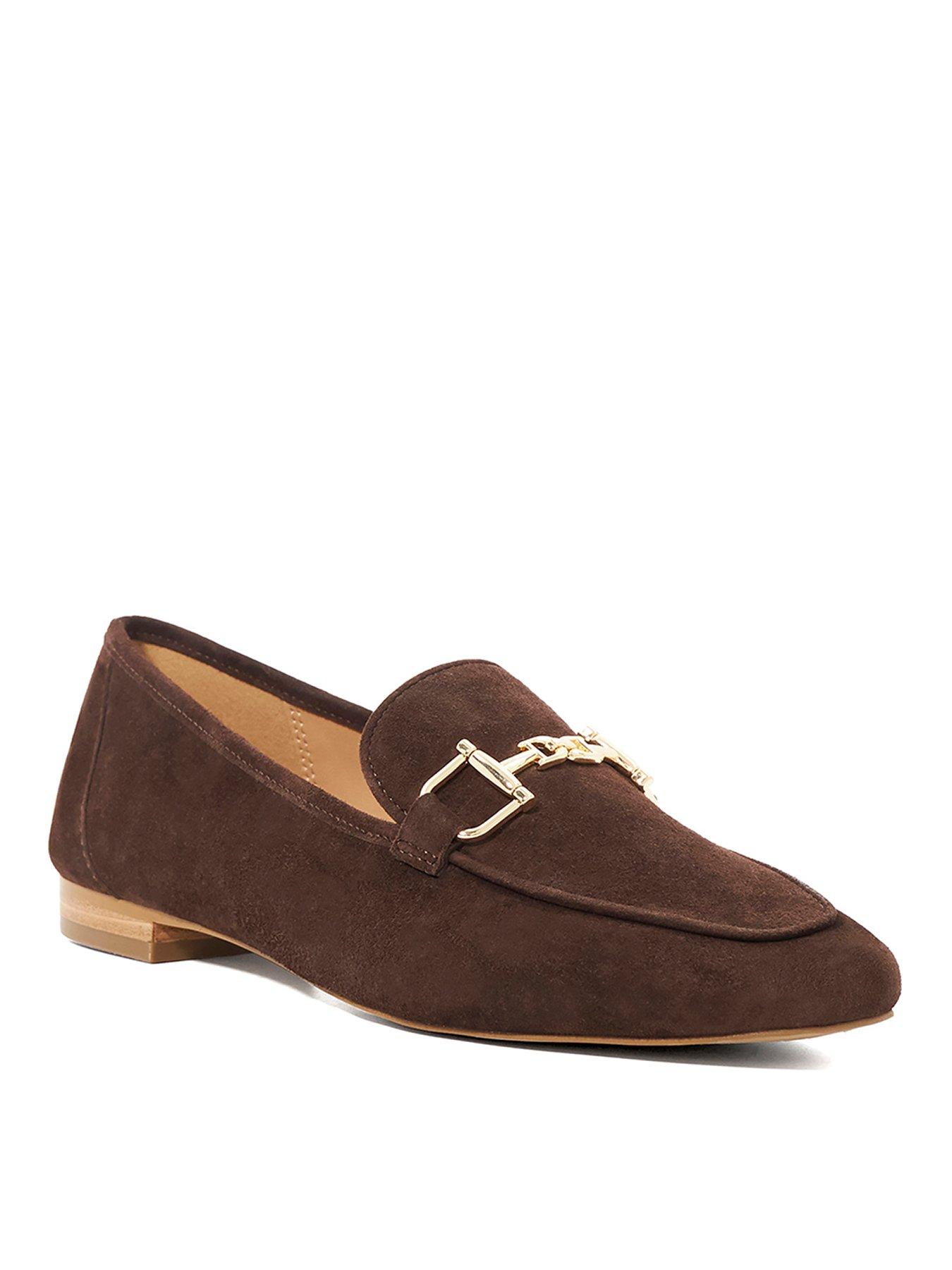 Image 3 of 6 of Dune London Grained Snaffle Suede Loafer - Brown