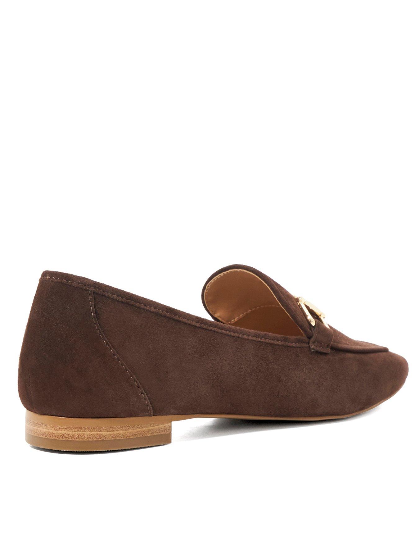 Image 4 of 6 of Dune London Grained Snaffle Suede Loafer - Brown