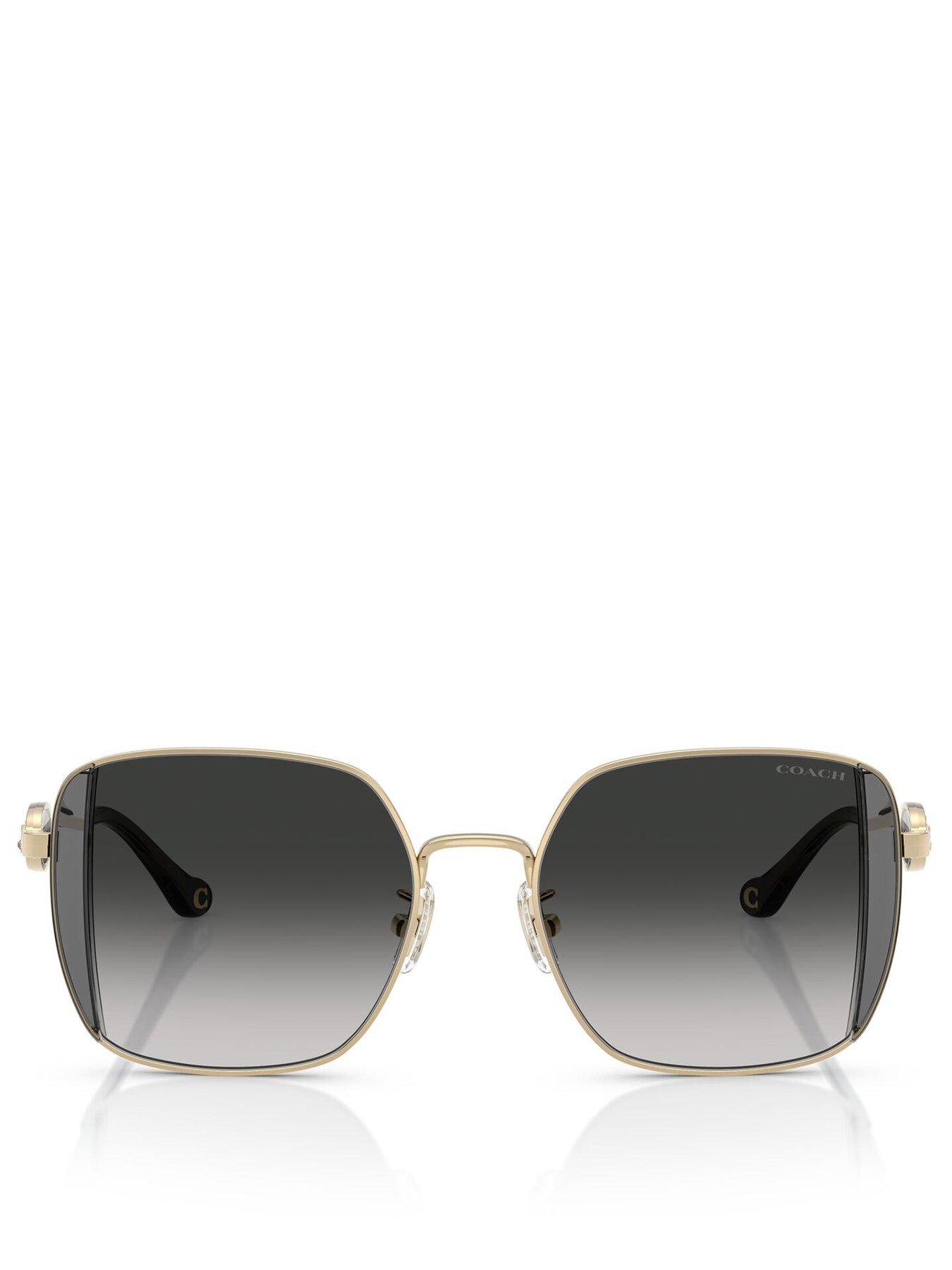 COACH Square Sunglasses- Gold Metal Frame | Very