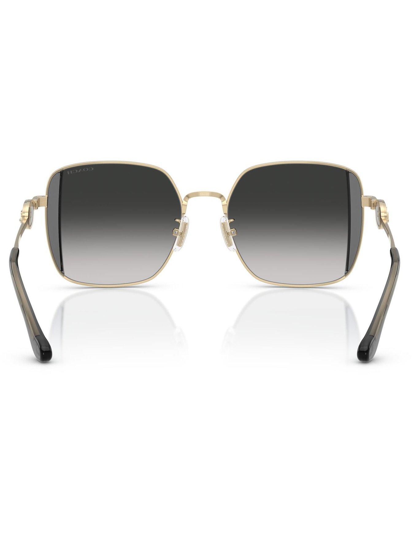 COACH Square Sunglasses- Gold Metal Frame | Very