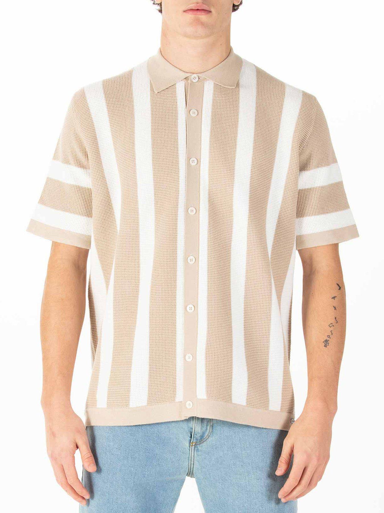 Luke 1977 Deck Knitted Short Sleeve Polo Shirt - Beige