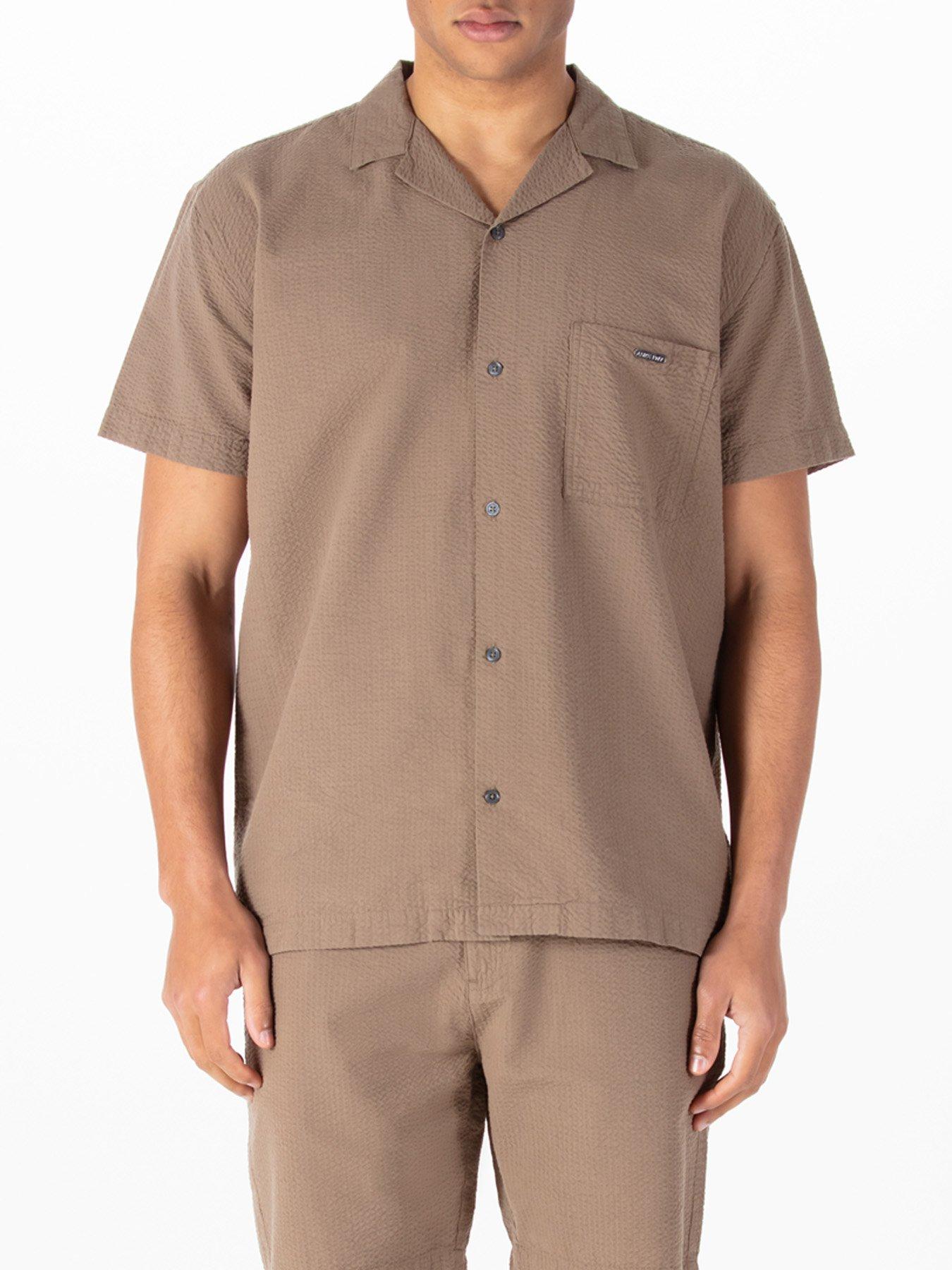 undefined Millook Short Sleeve Shirt - Dark Brown