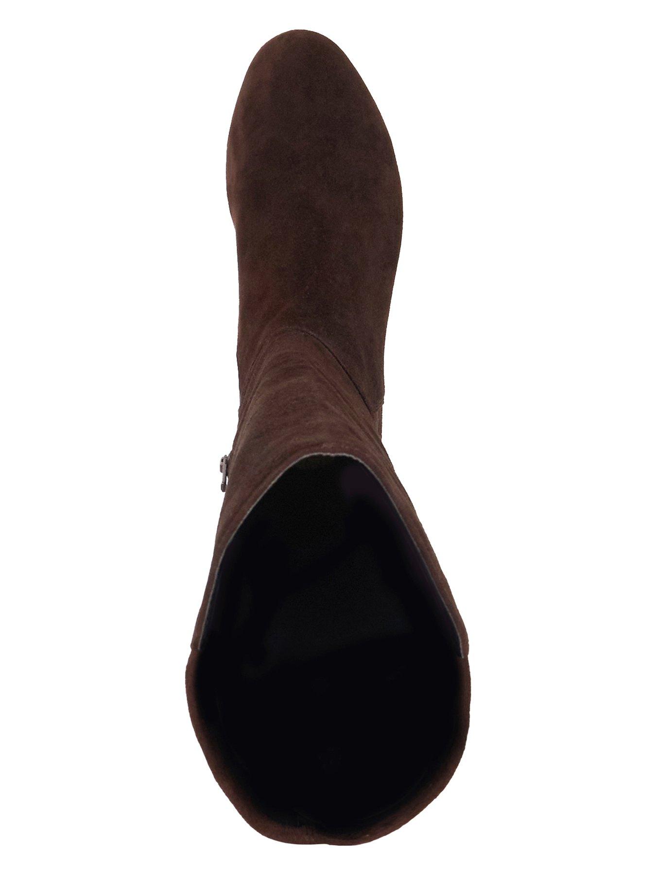 Image 5 of 6 of Dune London Tayla Stretch Suede Knee High Boots - Brown