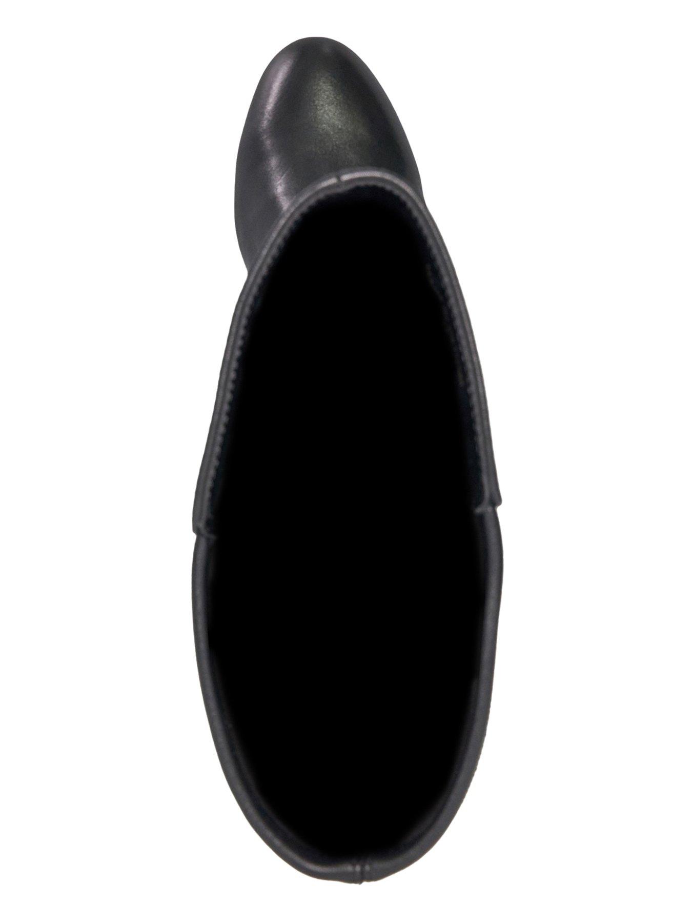 Image 5 of 6 of Dune London Tayla Stretch Leather Knee High Boots - Black