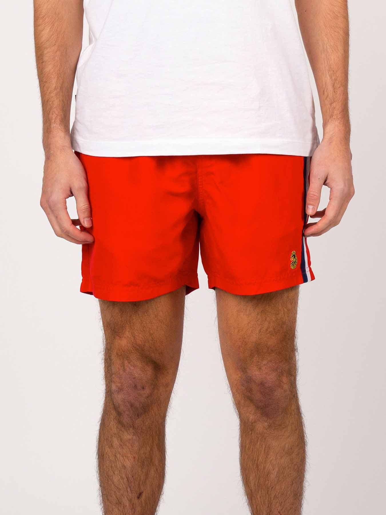 undefined Cabo San Contrast Panel Swim Shorts - Red