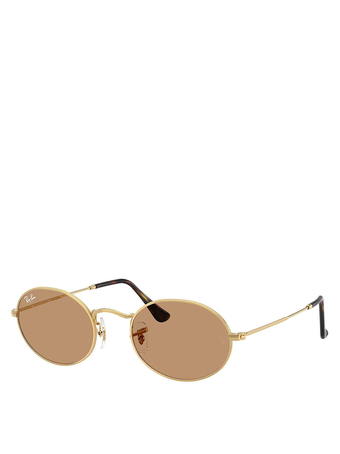 Image 1 of 4 of Ray-Ban Oval Metal Frame Sunglasses - Gold
