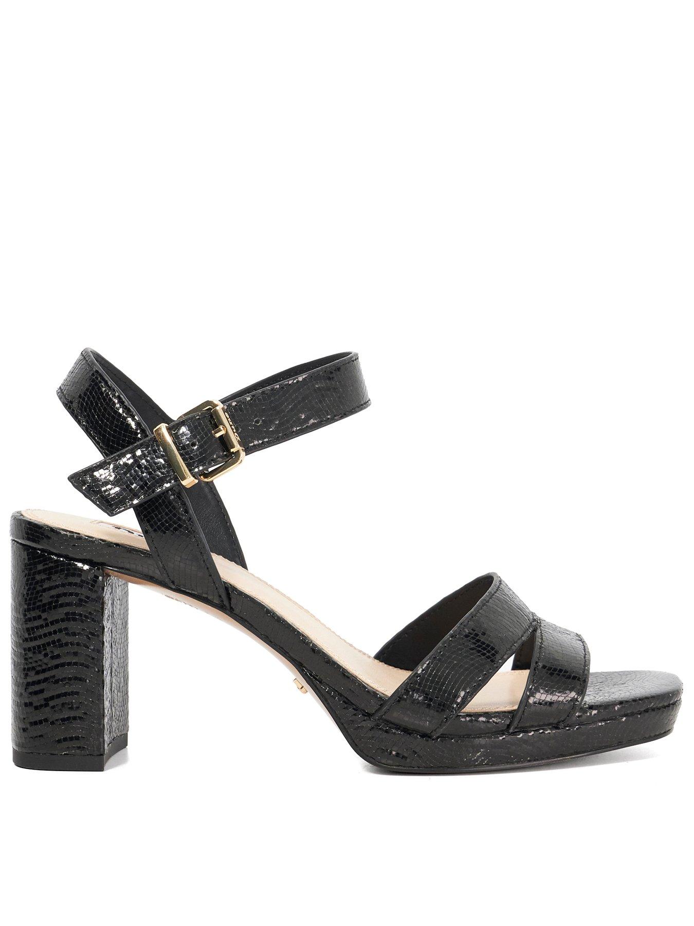 Dune London Manifesting & Block Heel Sandals - Black