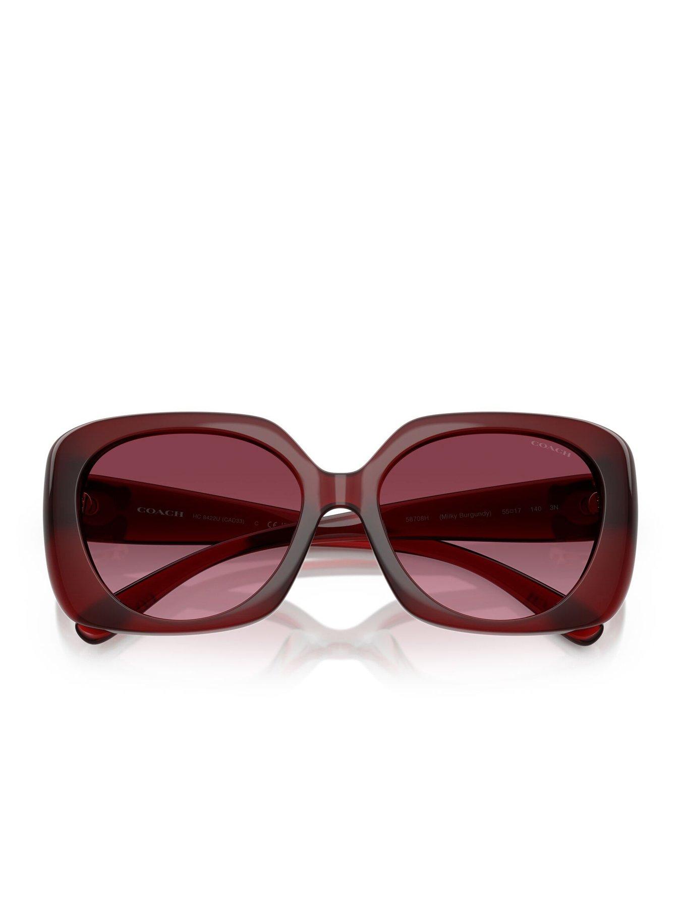 COACH 0hc8422u Square Sunglasses Milky Burgundy Frame With  display picture 1